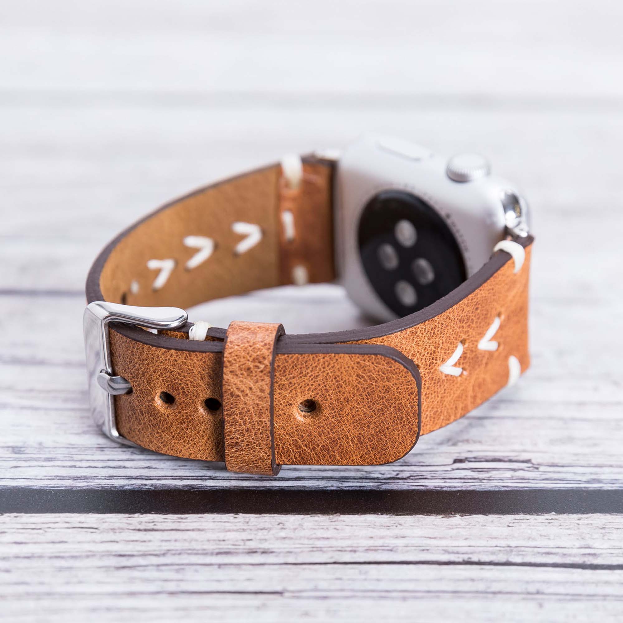 Full Grain Leather Band for Apple Watch - CAMEL - saracleather