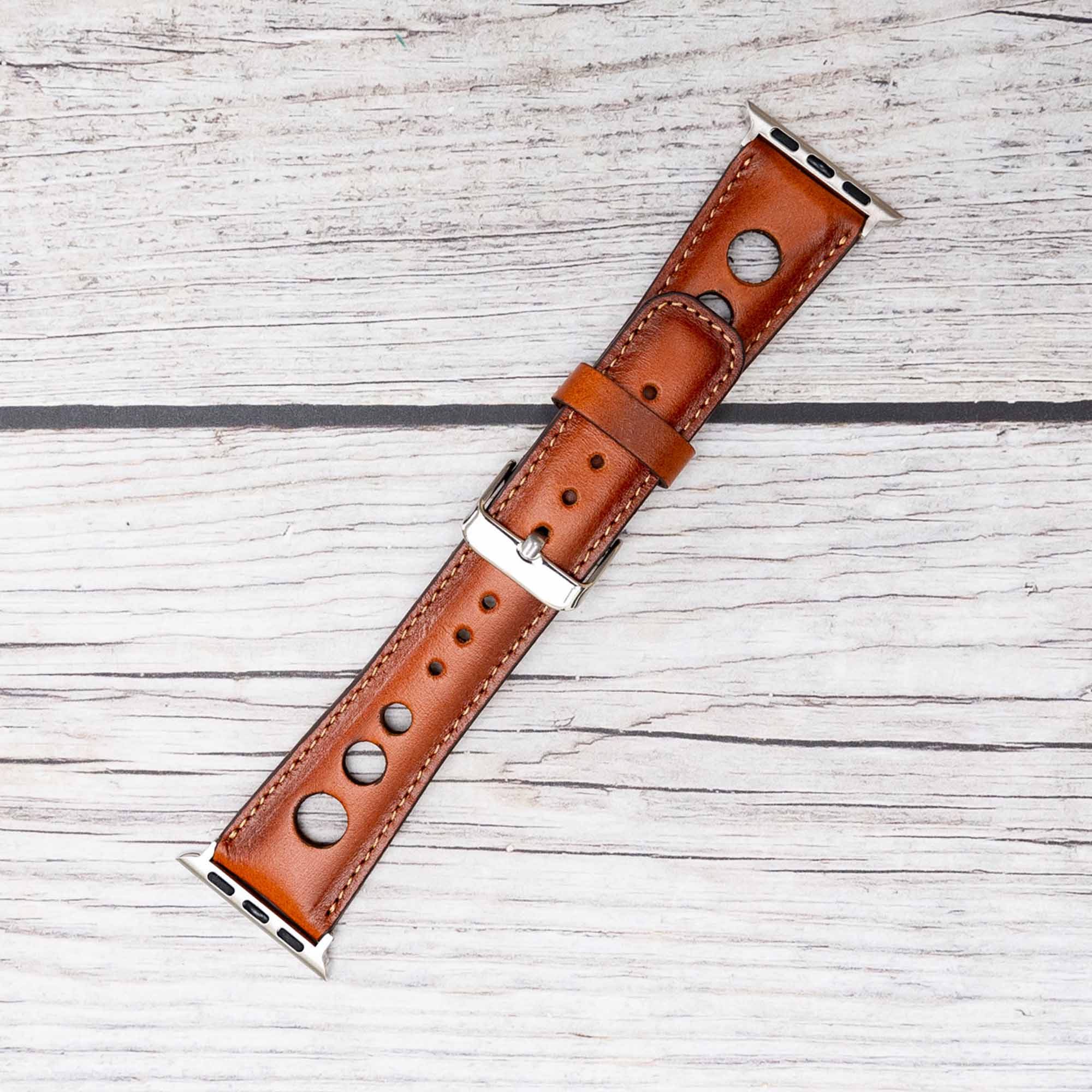 Holo Strap: Full Grain Leather Band for Apple Watch 38mm / 40mm - EFFECT TAN - saracleather