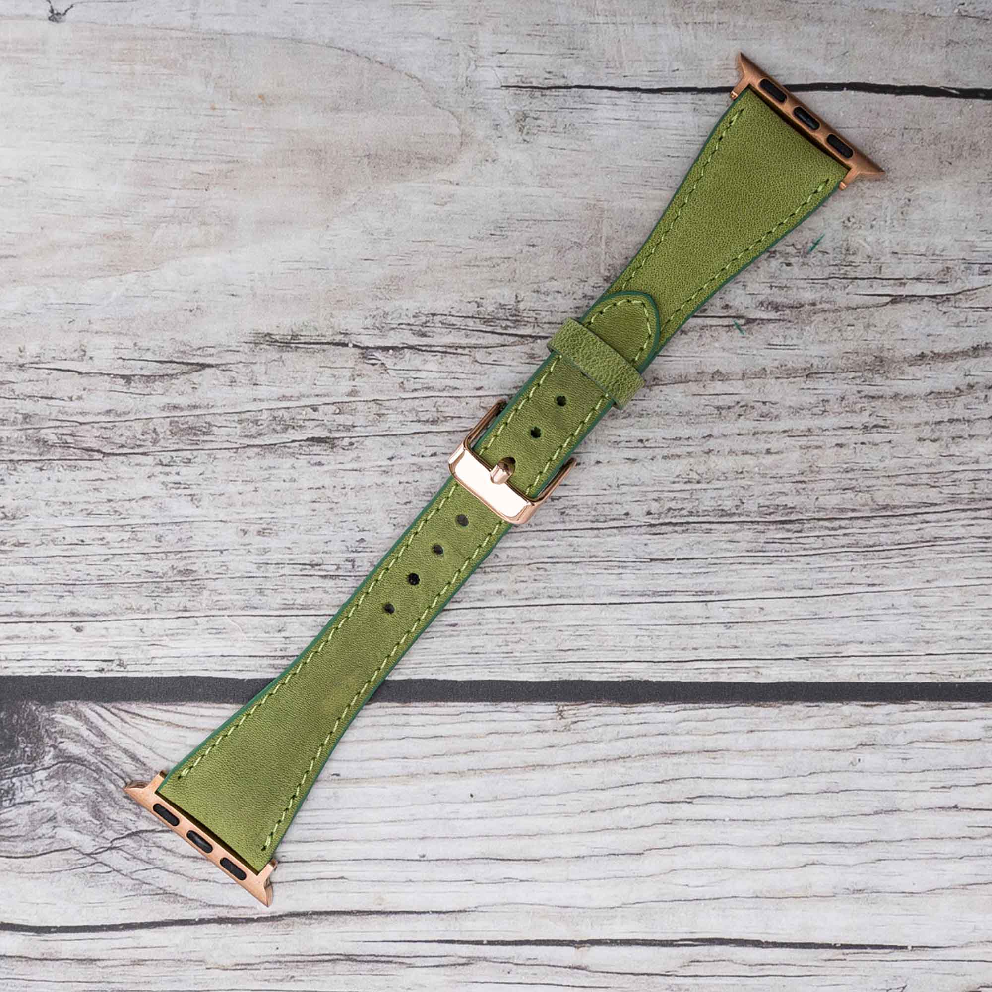 Slim Strap - Full Grain Leather Band for Apple Watch 38mm / 40mm - GREEN - saracleather