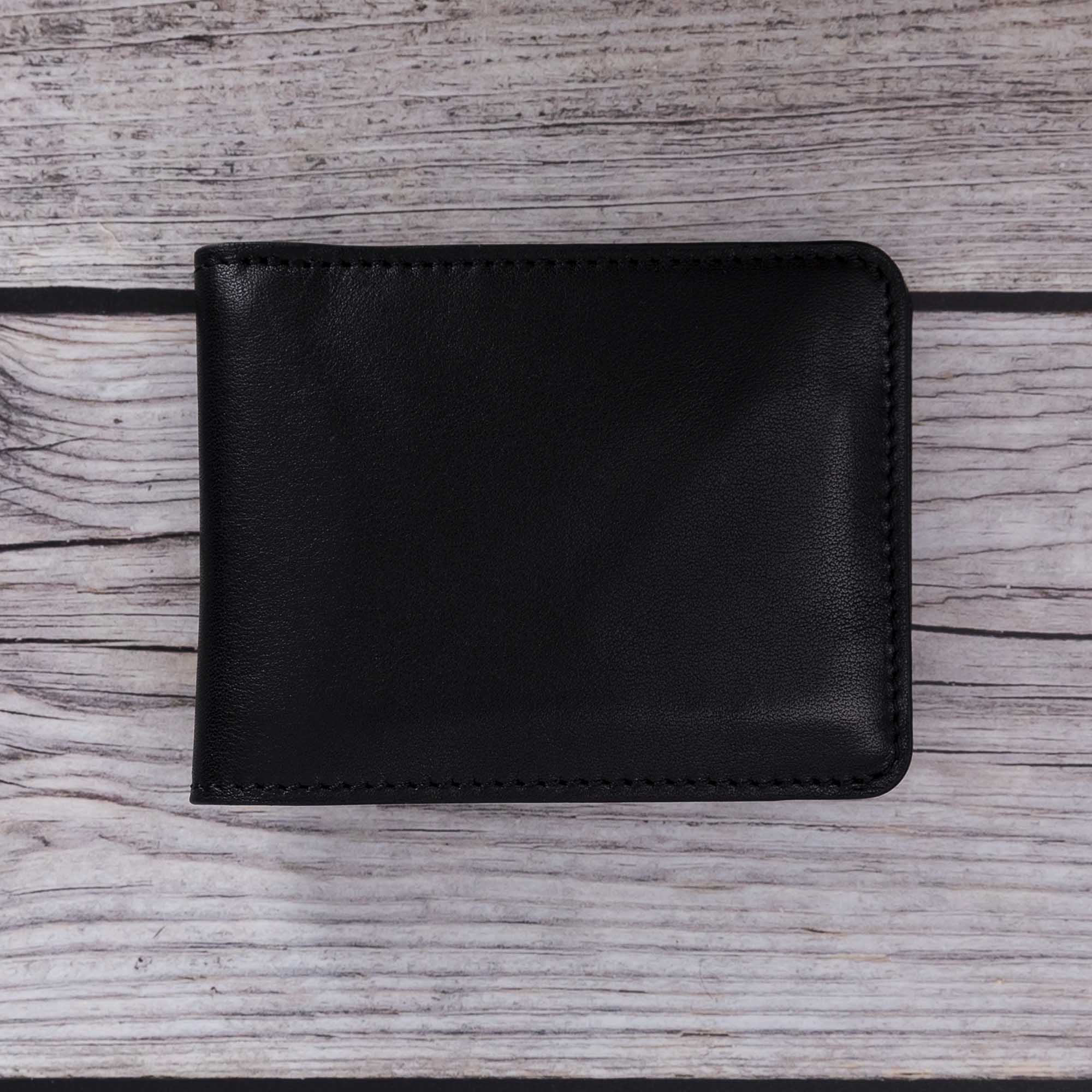 Pier Leather Men's Bifold Wallet - BLACK - saracleather