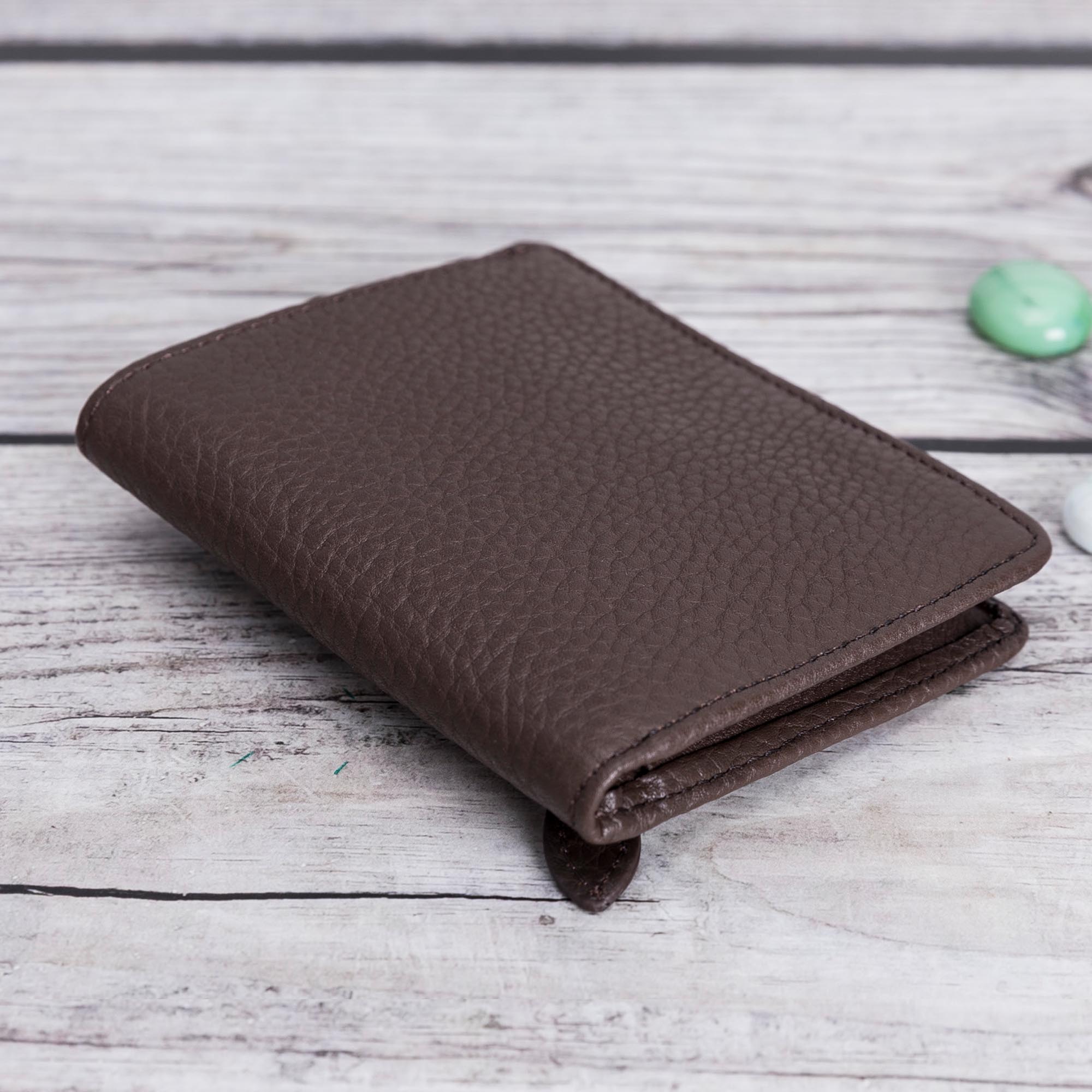 Fabio Leather Bifold Wallet - BROWN - saracleather