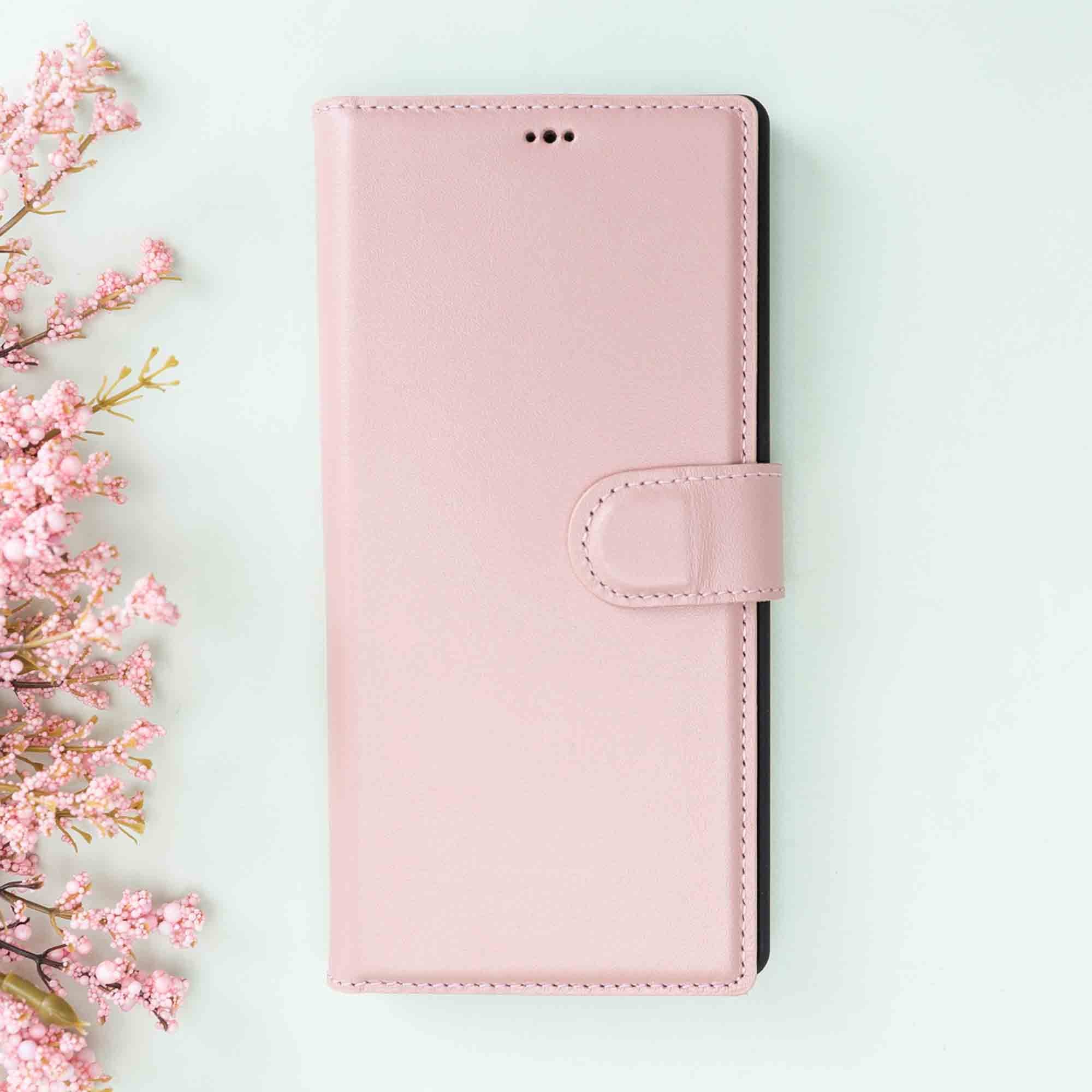 Magic Magnetic Detachable Leather Wallet Case for Samsung Galaxy Note 10 Plus / Note 10 Plus 5G - PINK - saracleather