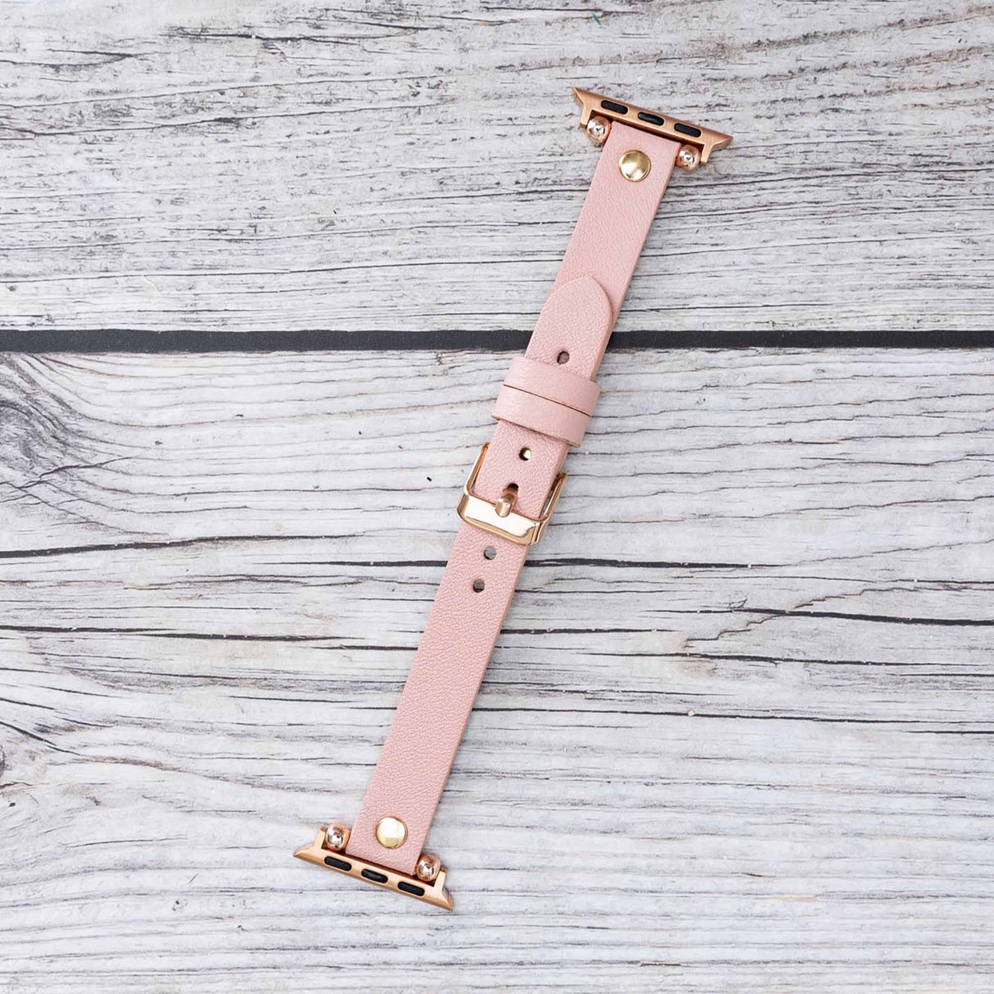 Ferro Strap - Full Grain Leather Band for Apple Watch - PINK - saracleather