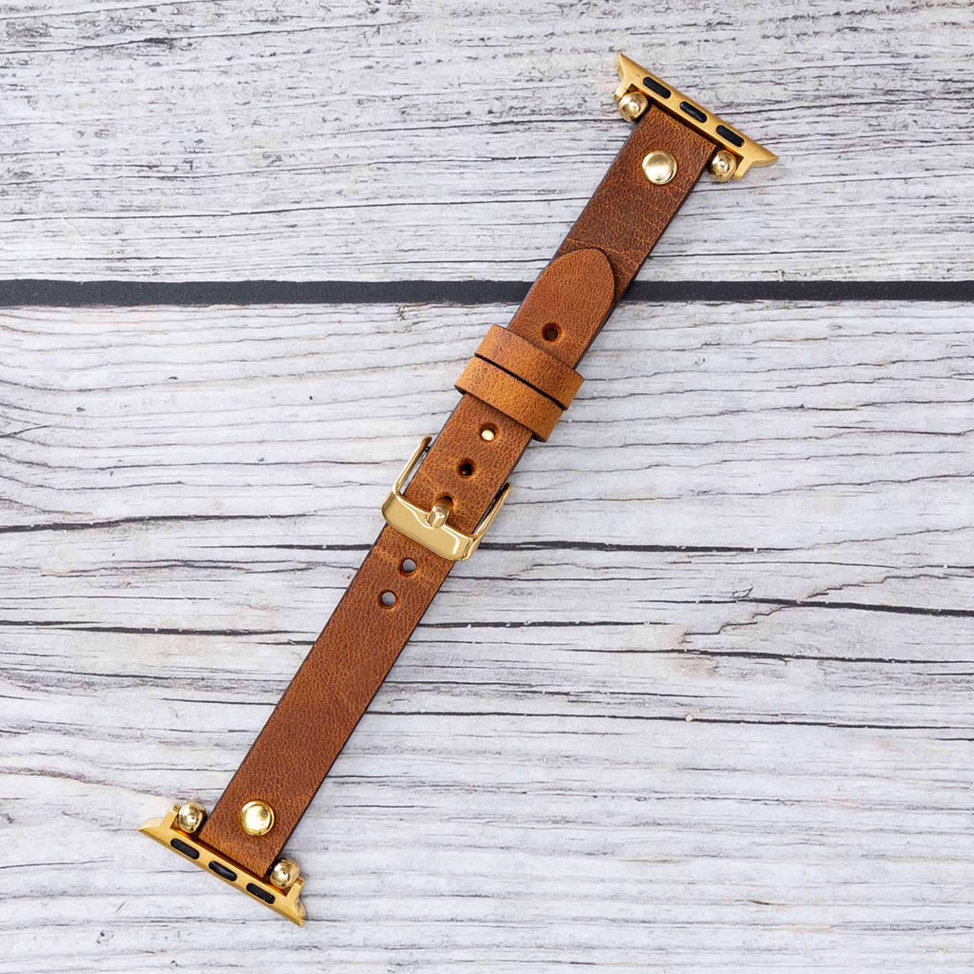 Ferro Strap - Full Grain Leather Band for Apple Watch - TAN - saracleather