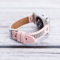 Ferro Stony Strap - Full Grain Leather Band for Apple Watch - PINK - saracleather