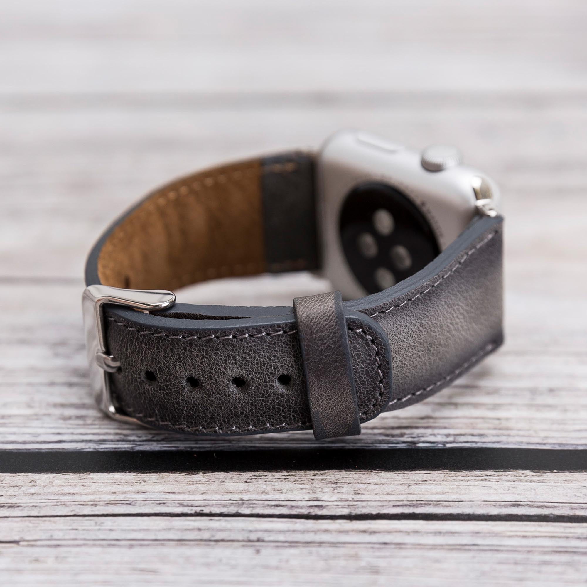 Full Grain Leather Band for Apple Watch - EFFECT GRAY - saracleather