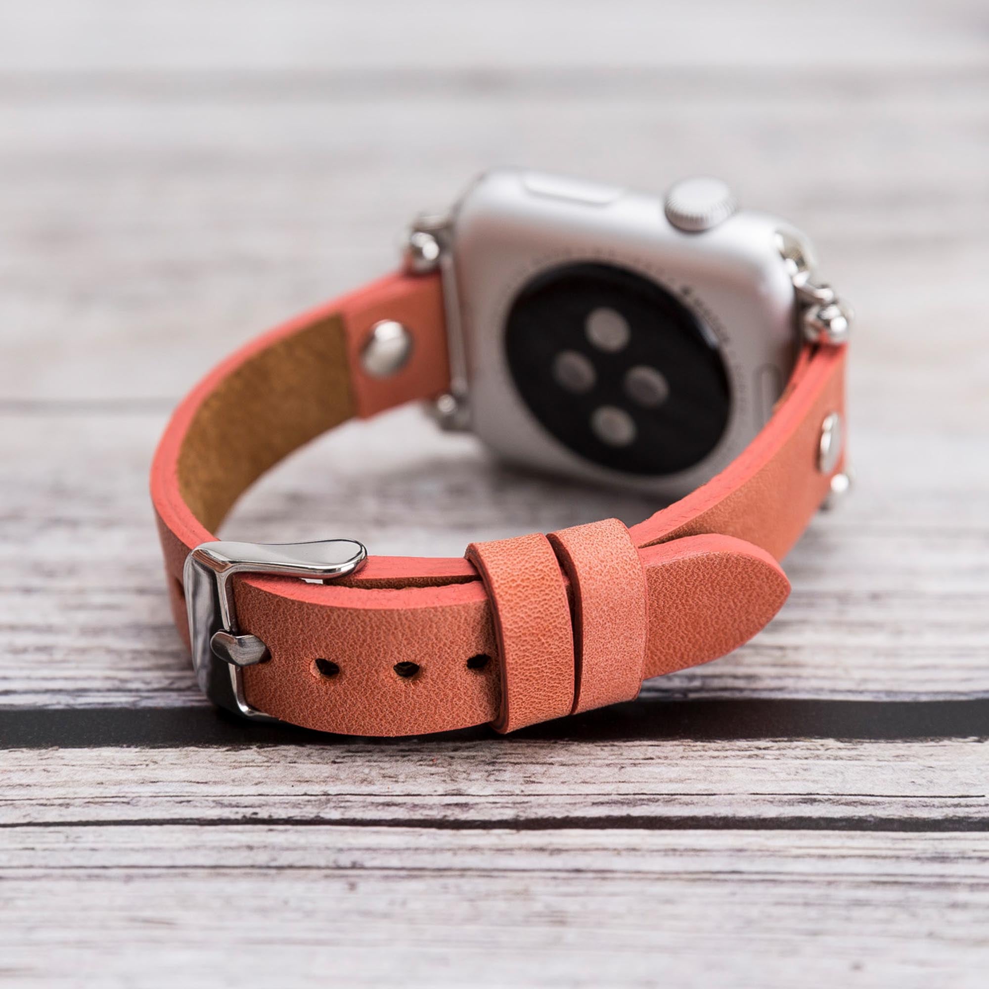 Ferro Strap - Full Grain Leather Band for Apple Watch - POMEGRANATE FLOWER - saracleather