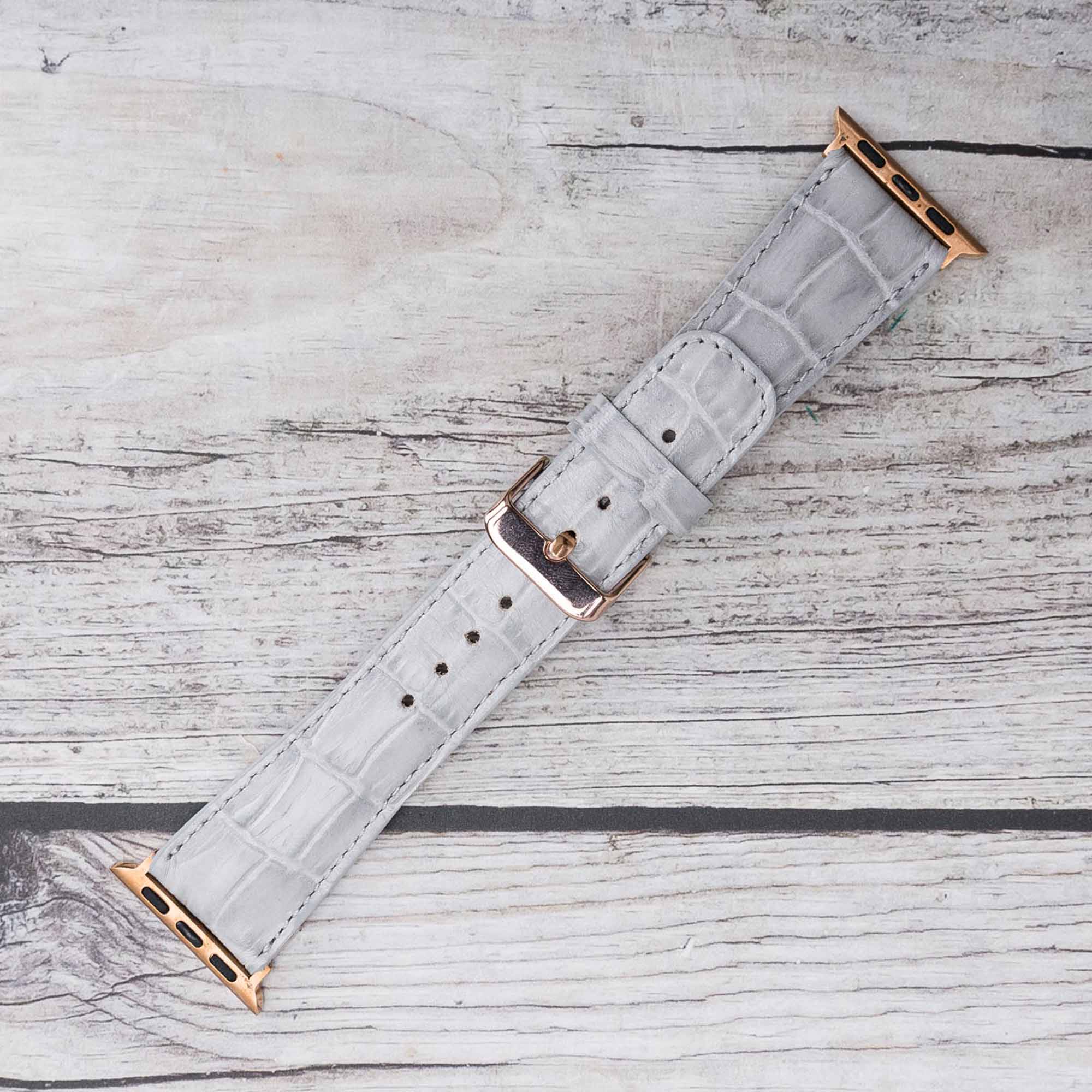 Full Grain Leather Band for Apple Watch - GRAY - saracleather