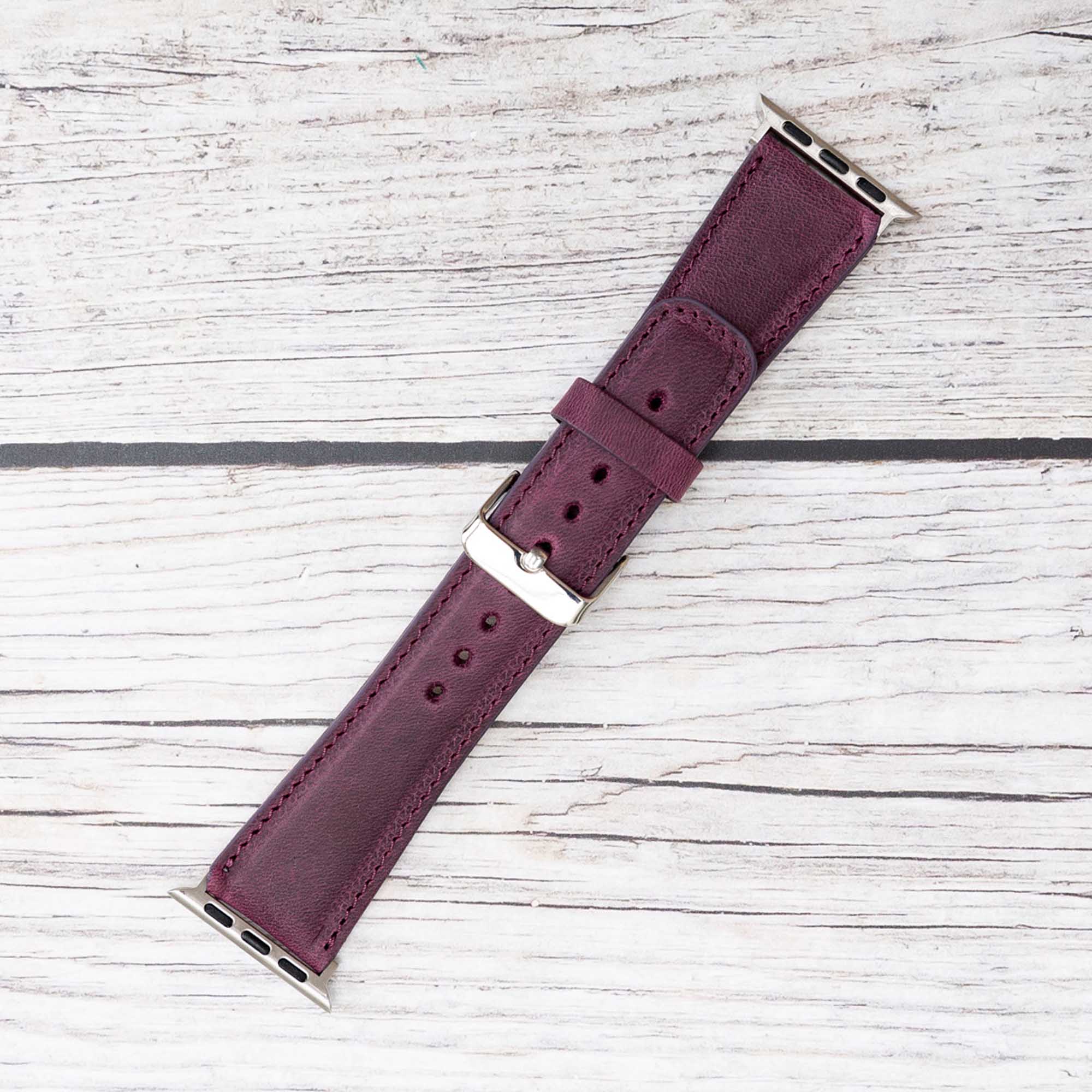 Full Grain Leather Band for Apple Watch - PURPLE - saracleather