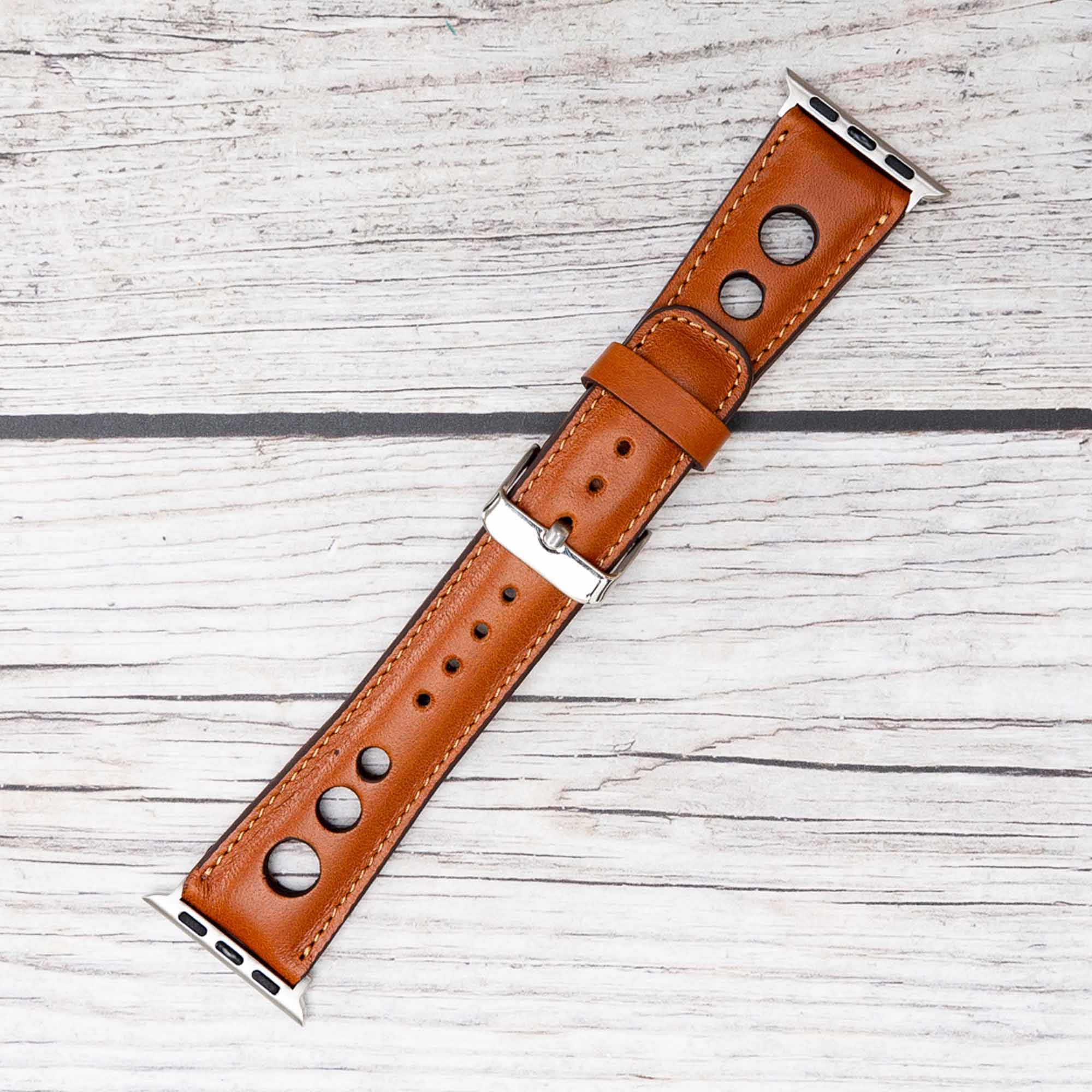 Holo Strap: Full Grain Leather Band for Apple Watch 38mm / 40mm - TAN - saracleather