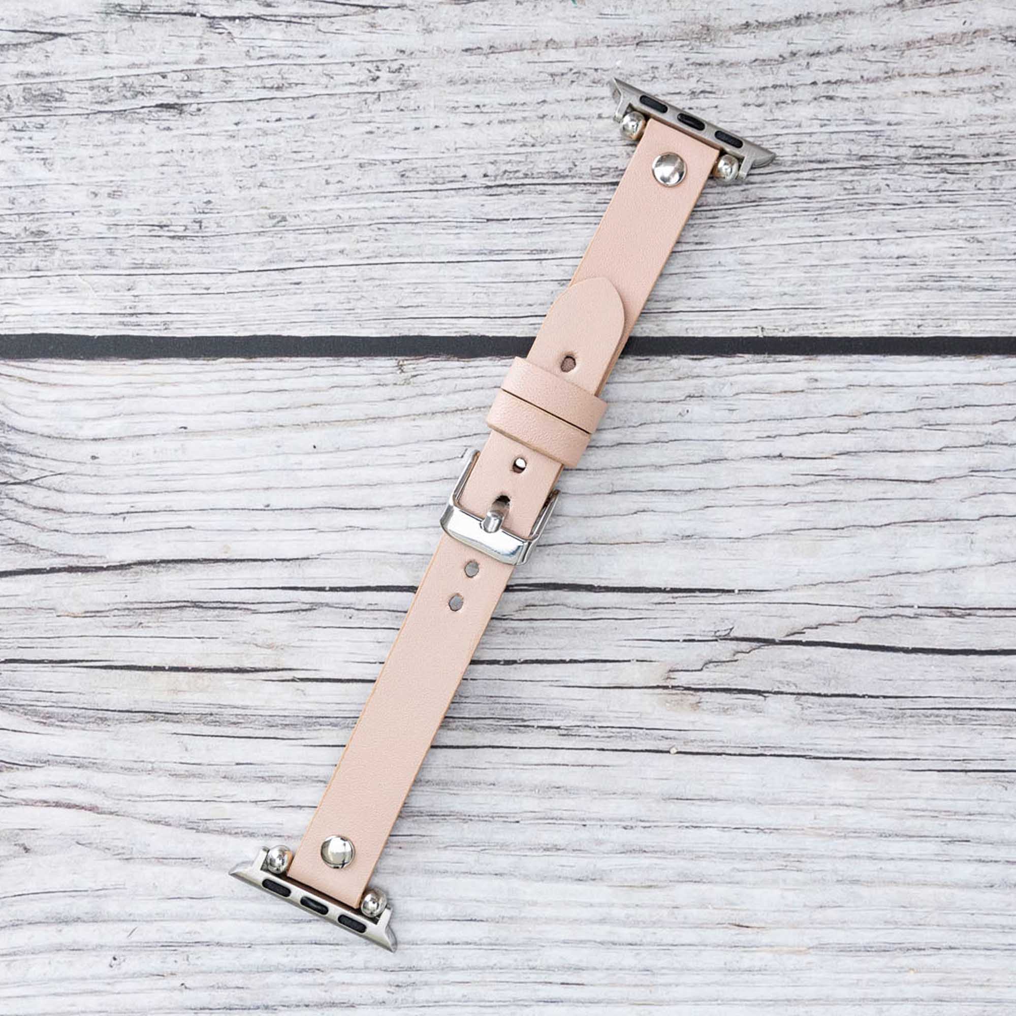 Ferro Strap - Full Grain Leather Band for Apple Watch - PINK - saracleather