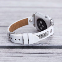 Ferro Stony Strap - Full Grain Leather Band for Apple Watch - WHITE - saracleather