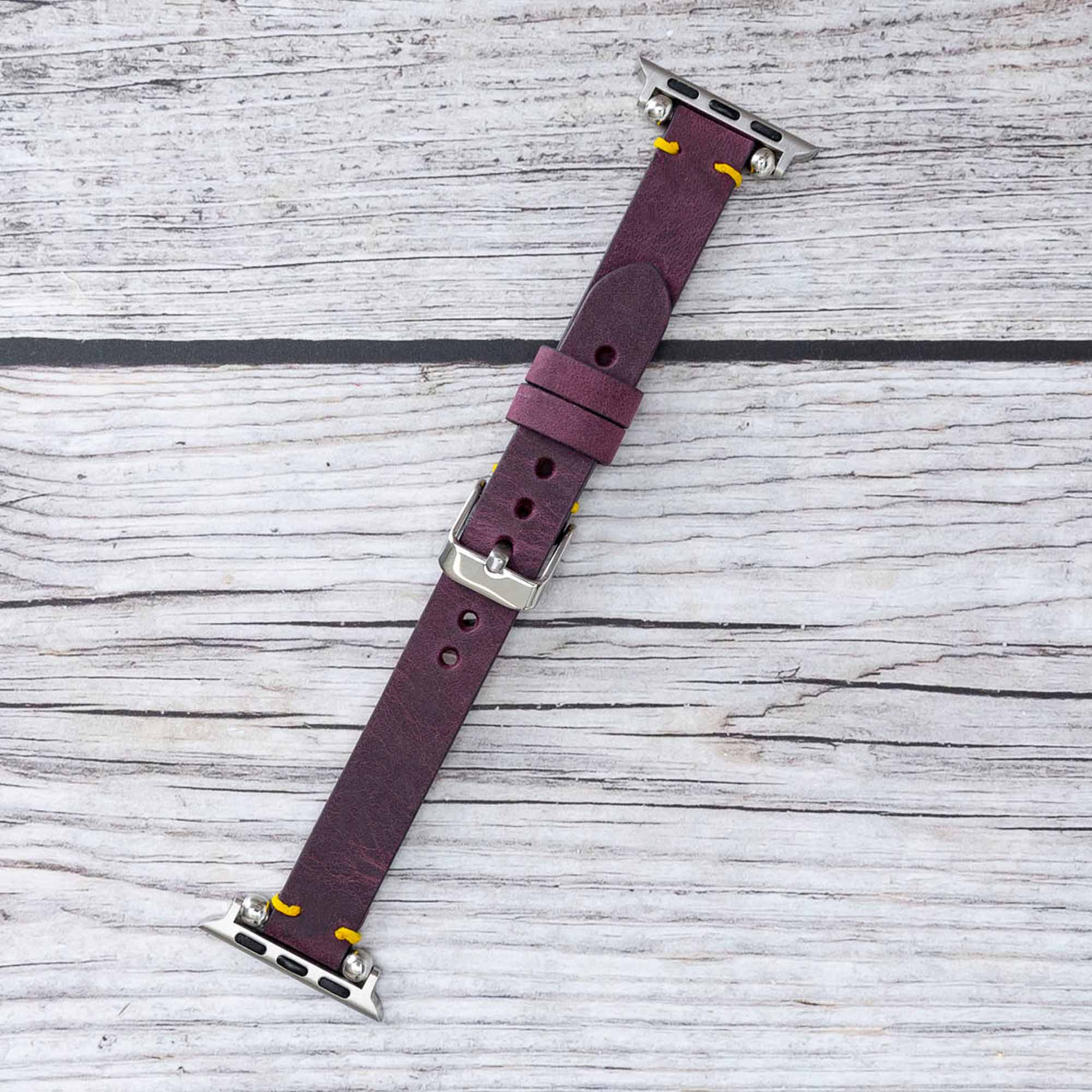 Ferro Strap - Full Grain Leather Band for Apple Watch - PURPLE - saracleather