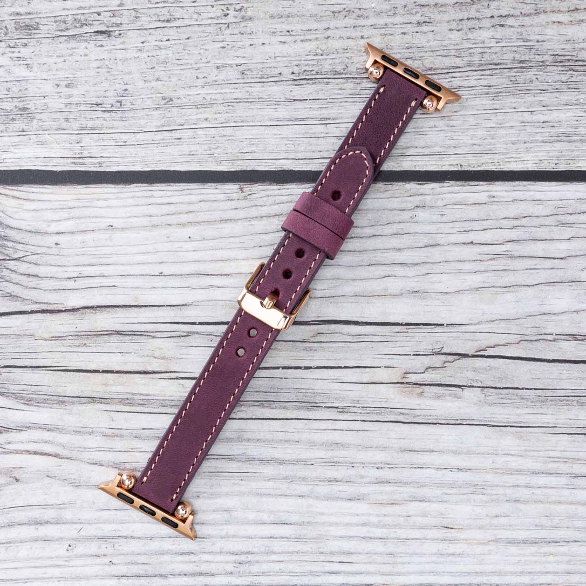 Ferro Strap - Full Grain Leather Band for Apple Watch - PURPLE - saracleather