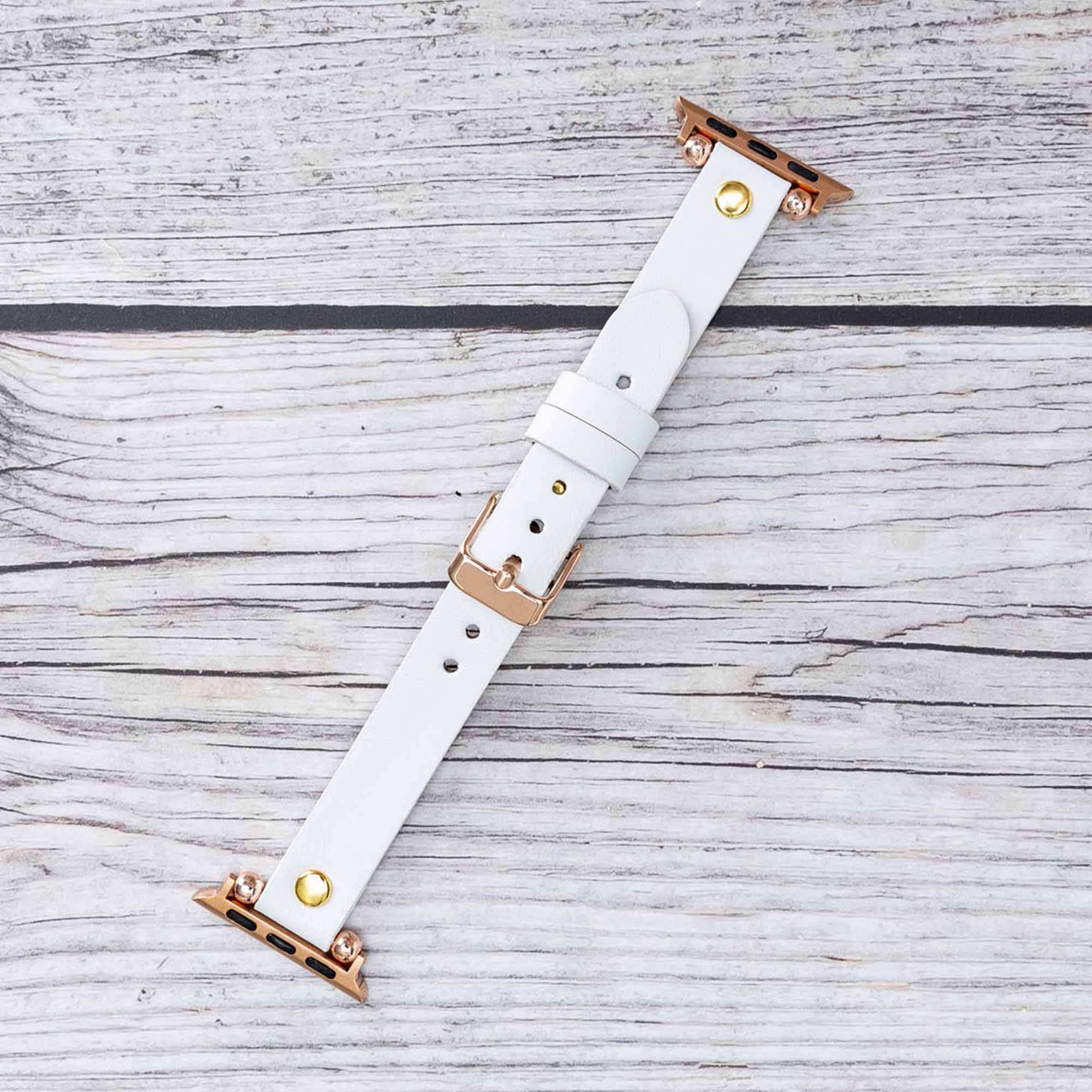 Ferro Strap - Full Grain Leather Band for Apple Watch - WHITE - saracleather