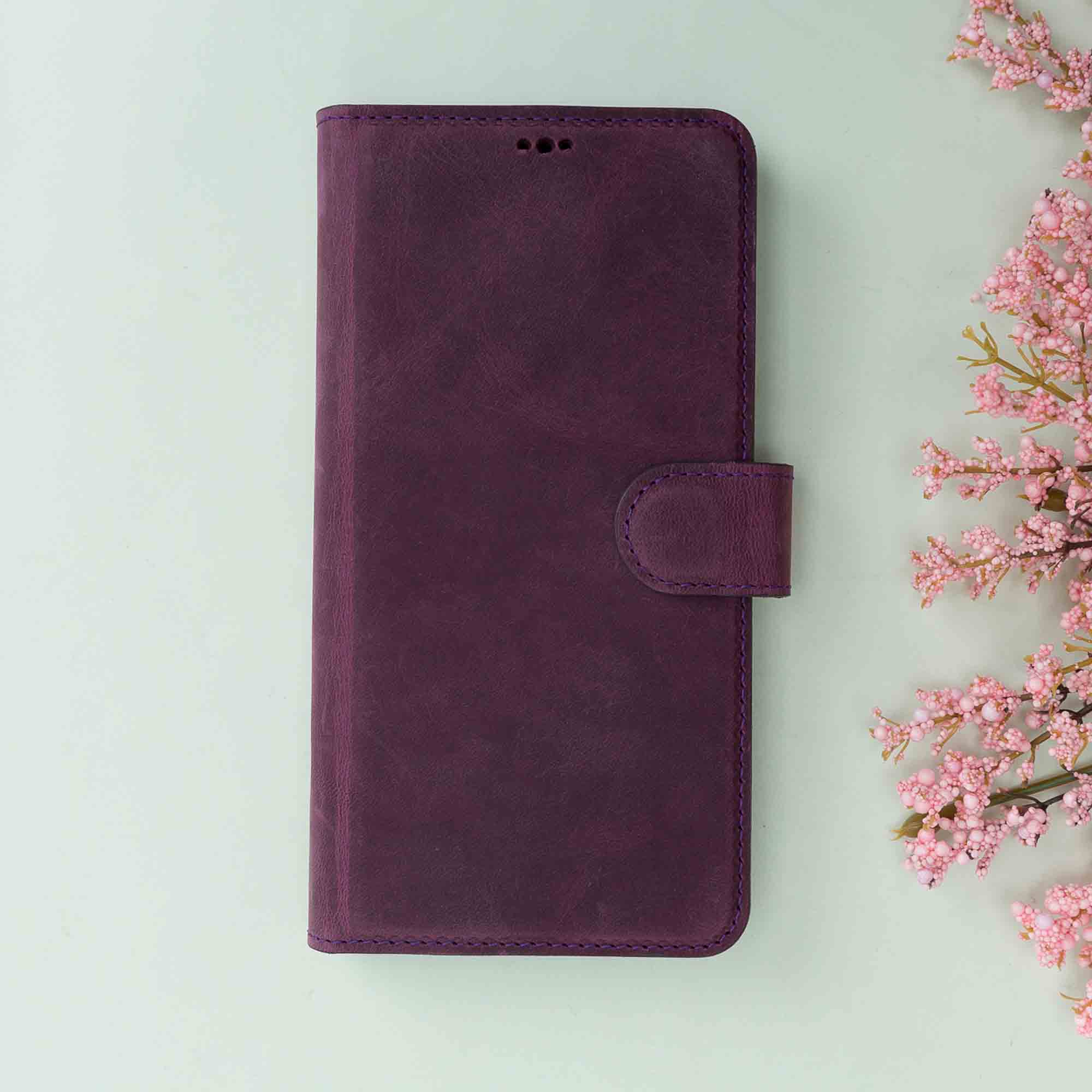 Magic Magnetic Detachable Leather Wallet Case for iPhone 11 Pro (5.8") - PURPLE - saracleather