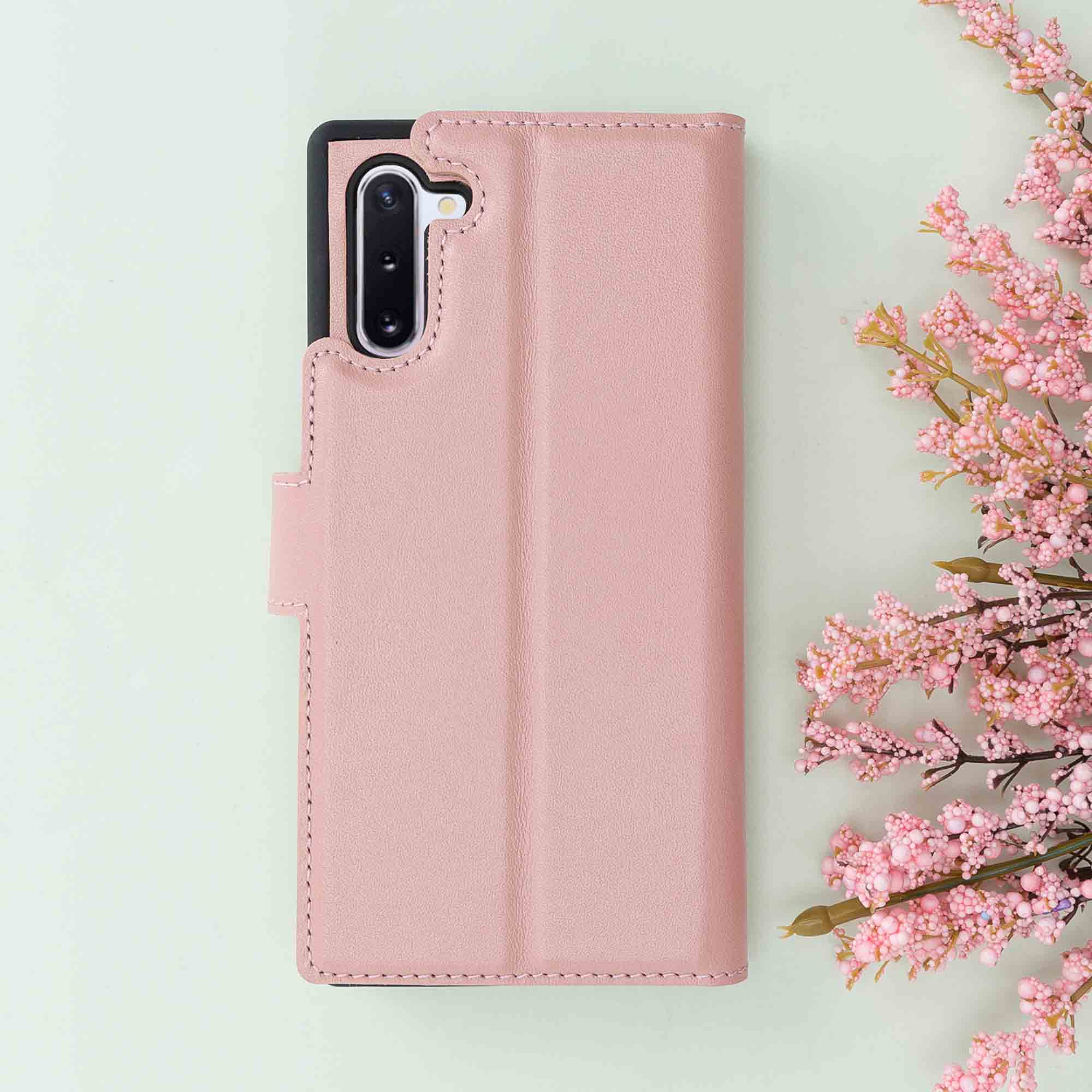 Magic Magnetic Detachable Leather Wallet Case for Samsung Galaxy Note 10 - PINK - saracleather