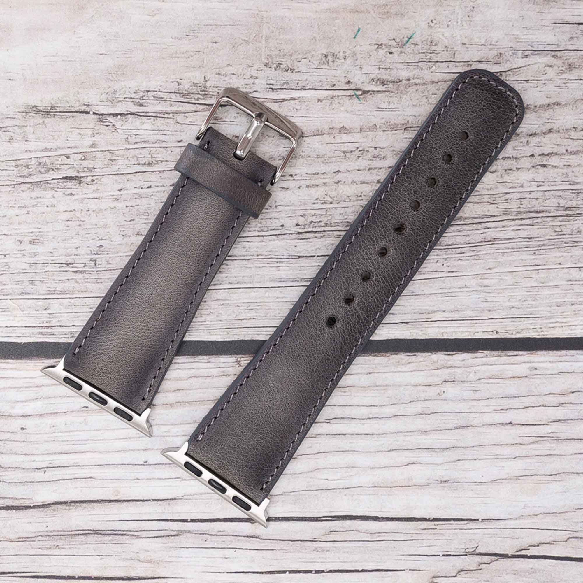 Full Grain Leather Band for Apple Watch - EFFECT GRAY - saracleather