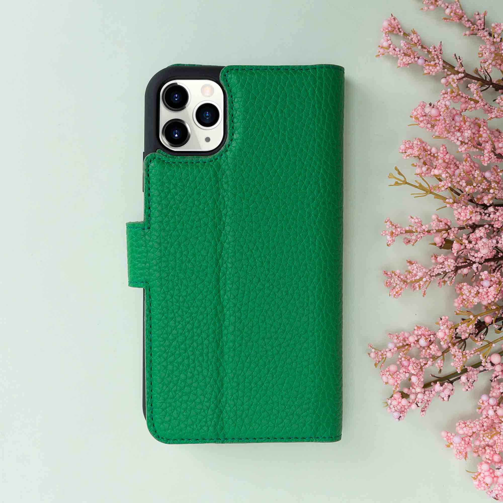 Magic Magnetic Detachable Leather Wallet Case for iPhone 11 Pro (5.8") - GREEN - saracleather