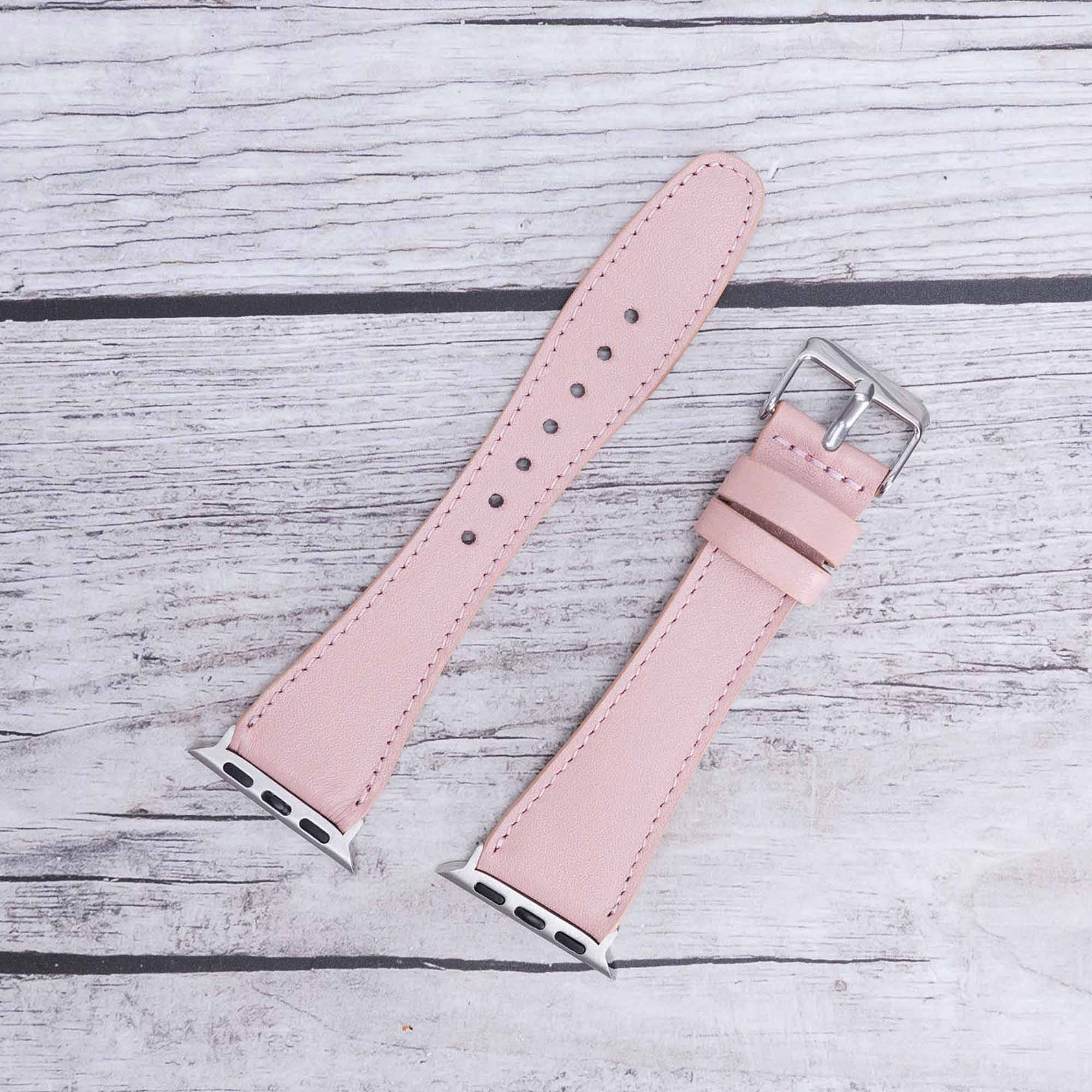 Full Grain Leather Band for Apple Watch - PINK - saracleather