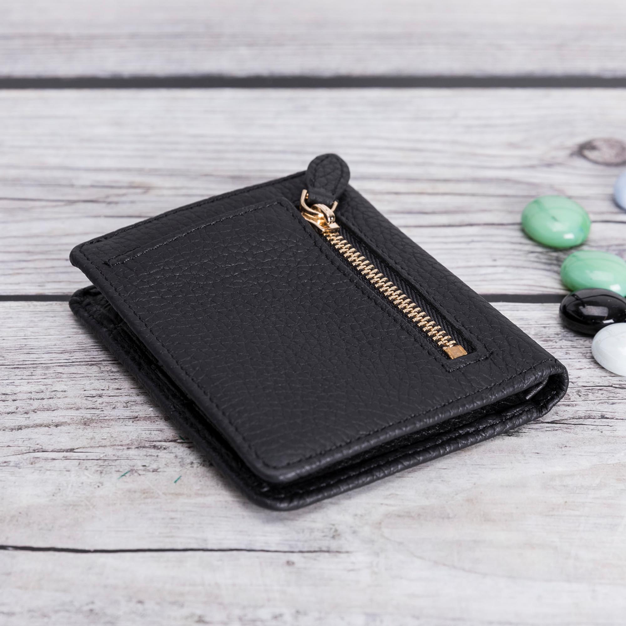 Fabio Leather Bifold Wallet - BLACK - saracleather