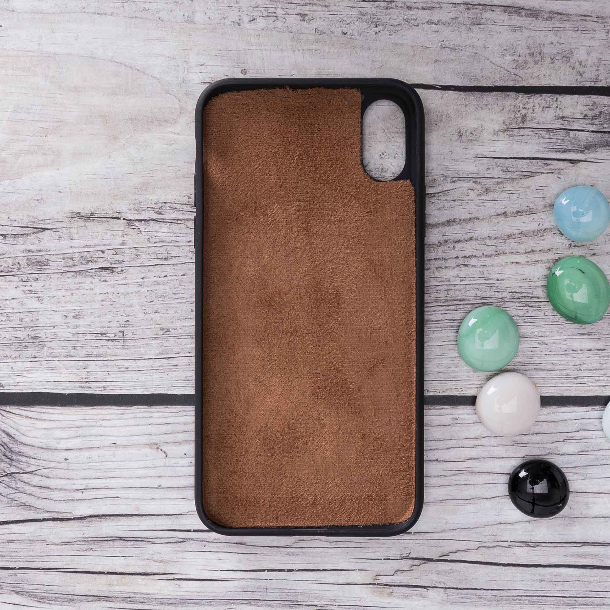 Magic Magnetic Detachable Leather Wallet Case for iPhone XS Max (6.5") - BROWN - saracleather