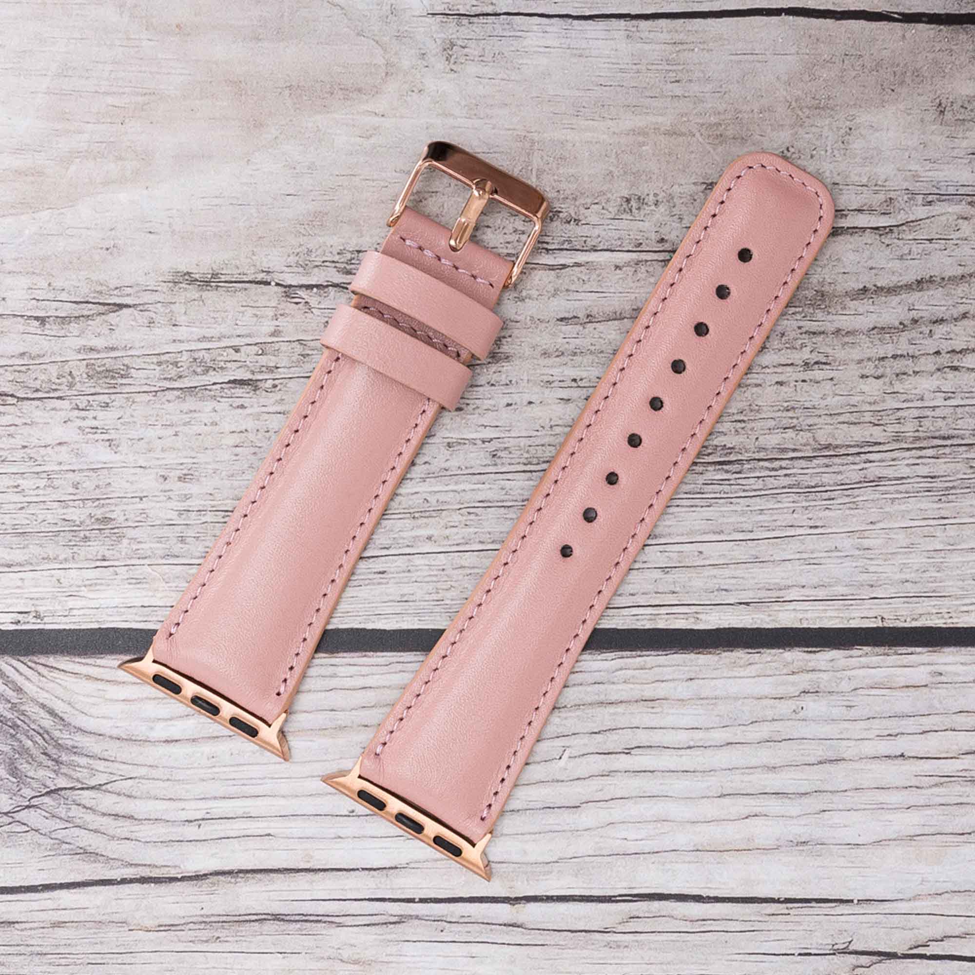 Full Grain Leather Band for Apple Watch - PINK - saracleather