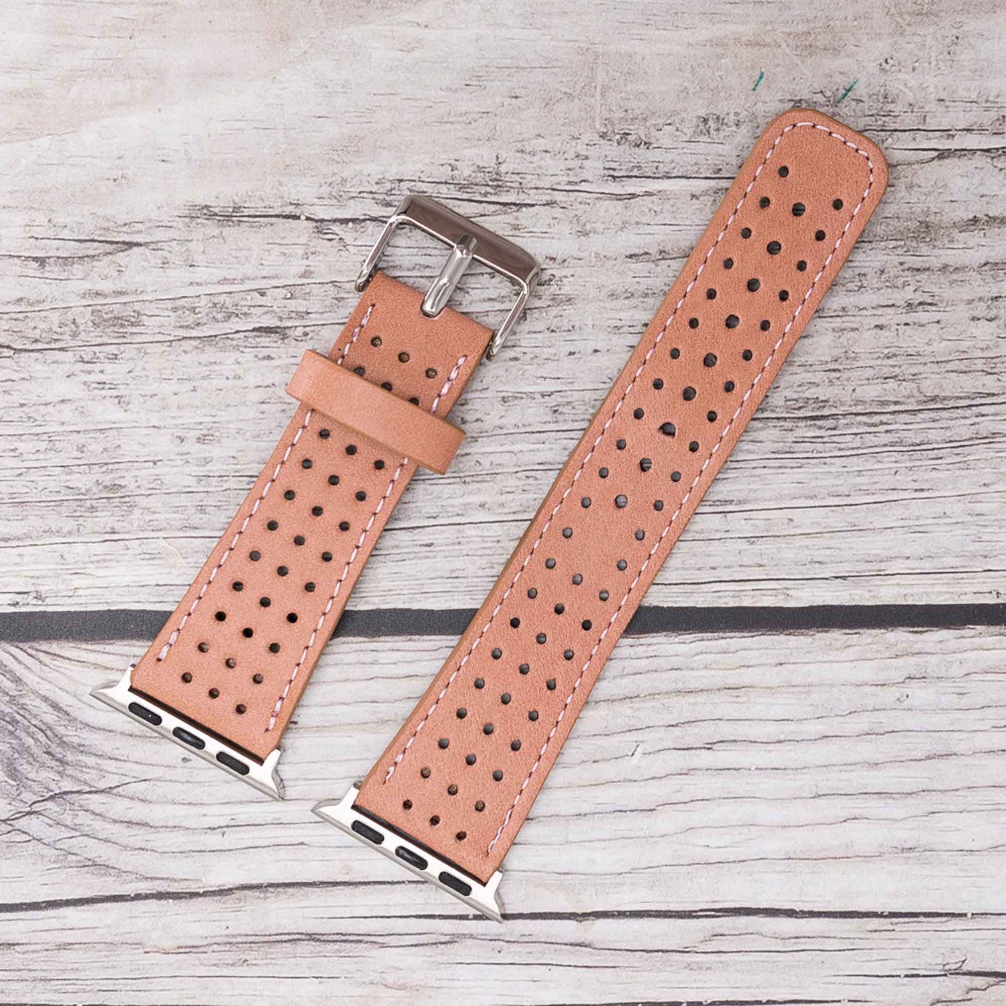 Full Grain Leather Band for Apple Watch - PINK - saracleather