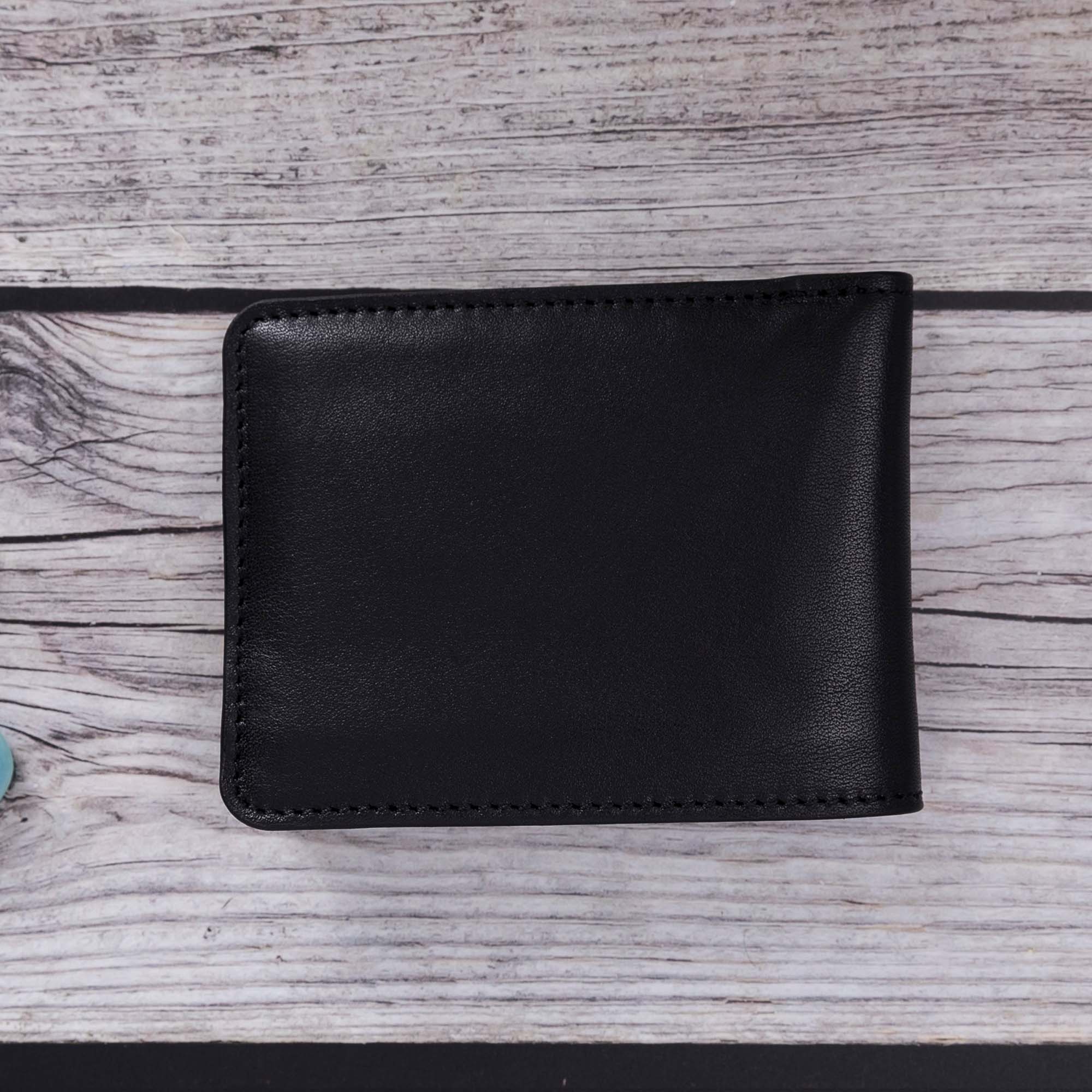 Pier Leather Men's Bifold Wallet - BLACK - saracleather