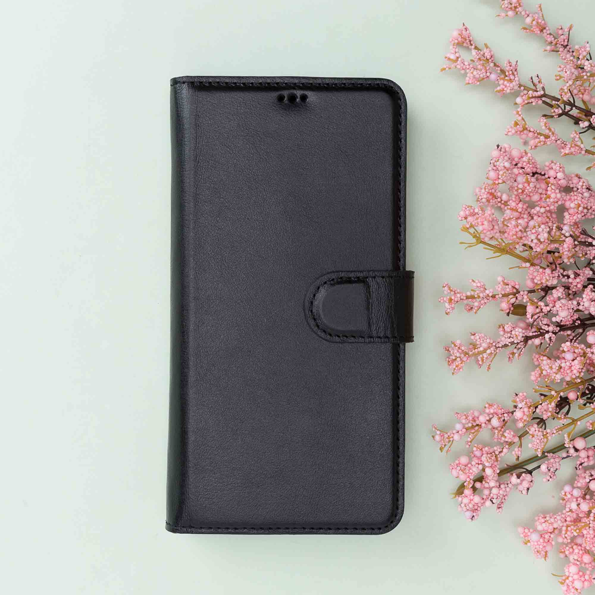 Magic Magnetic Detachable Leather Wallet Case for iPhone 11 Pro Max (6.5") - BLACK - saracleather