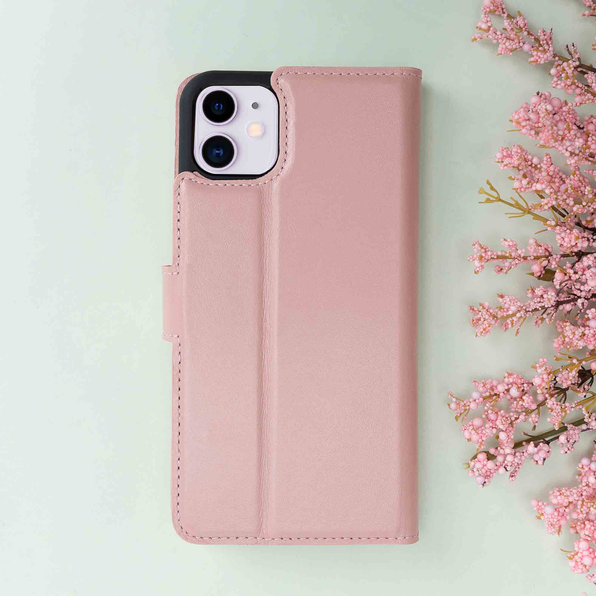 Magic Magnetic Detachable Leather Wallet Case for iPhone 11 (6.1") - PINK - saracleather