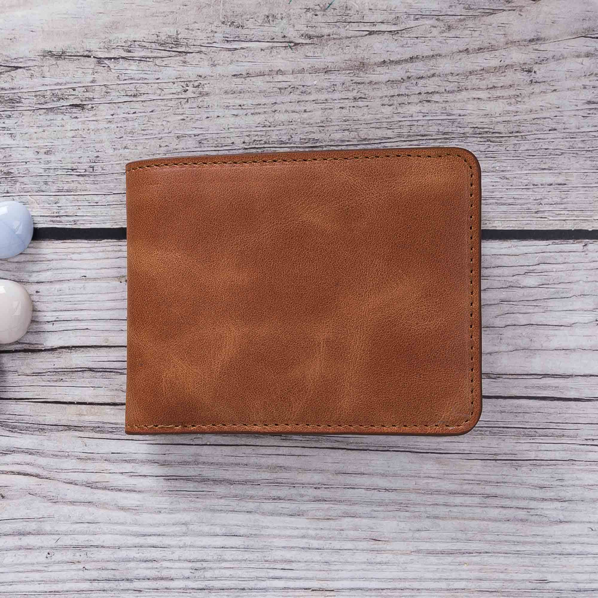 Pier Leather Men's Bifold Wallet - TAN - saracleather