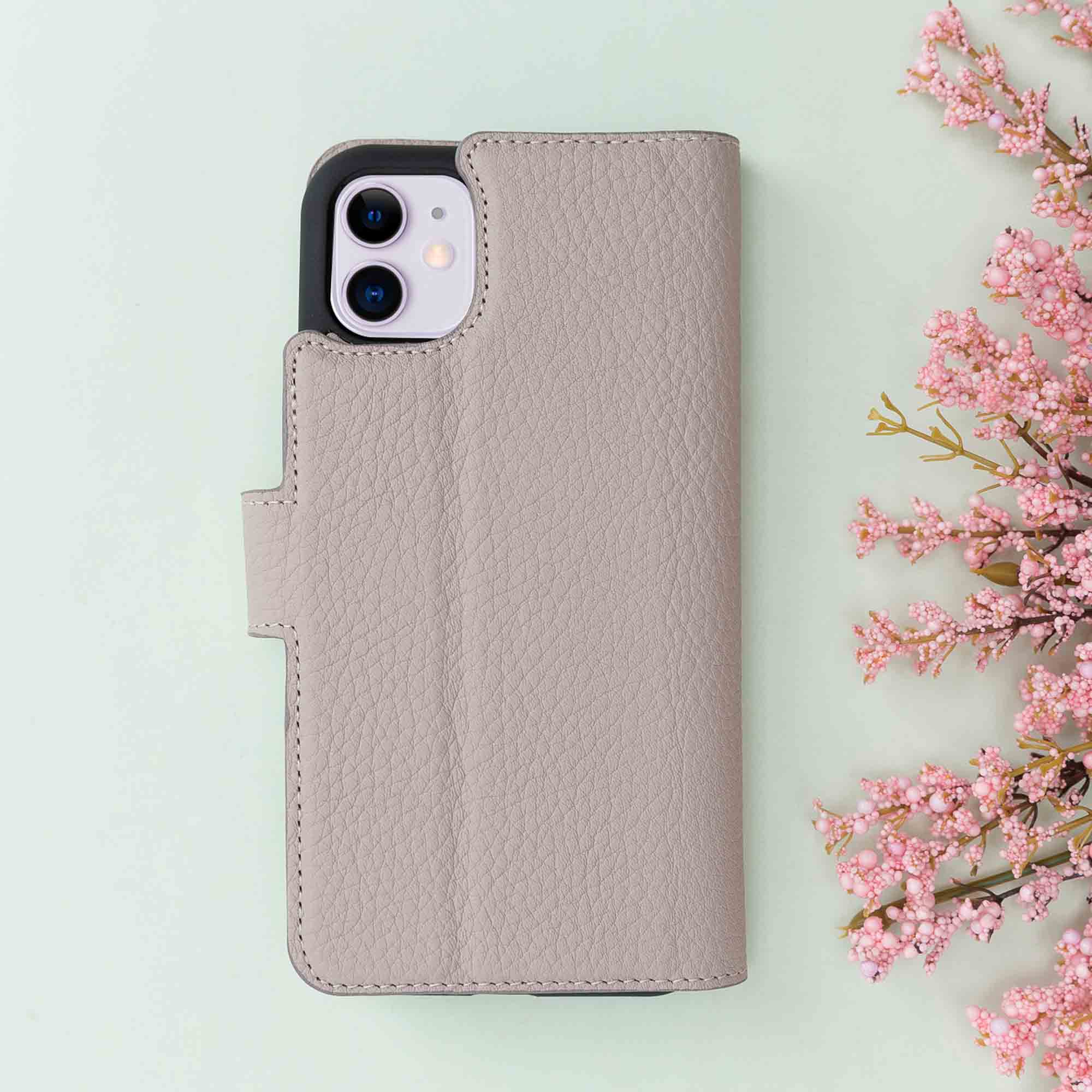 Magic Magnetic Detachable Leather Wallet Case for iPhone 11 (6.1") - GRAY - saracleather