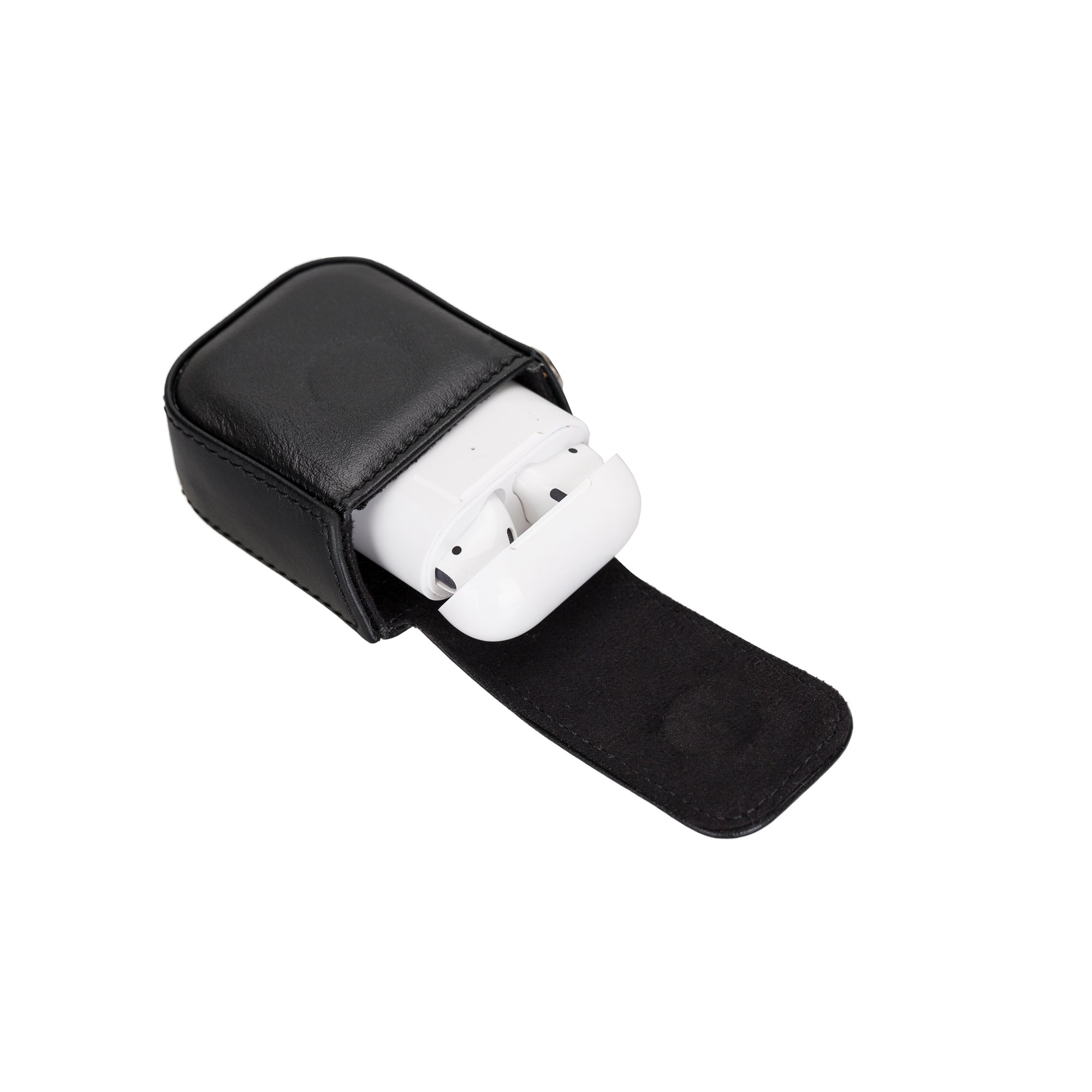 Jojo Leather Case for AirPods 1 & 2 - BLACK - saracleather