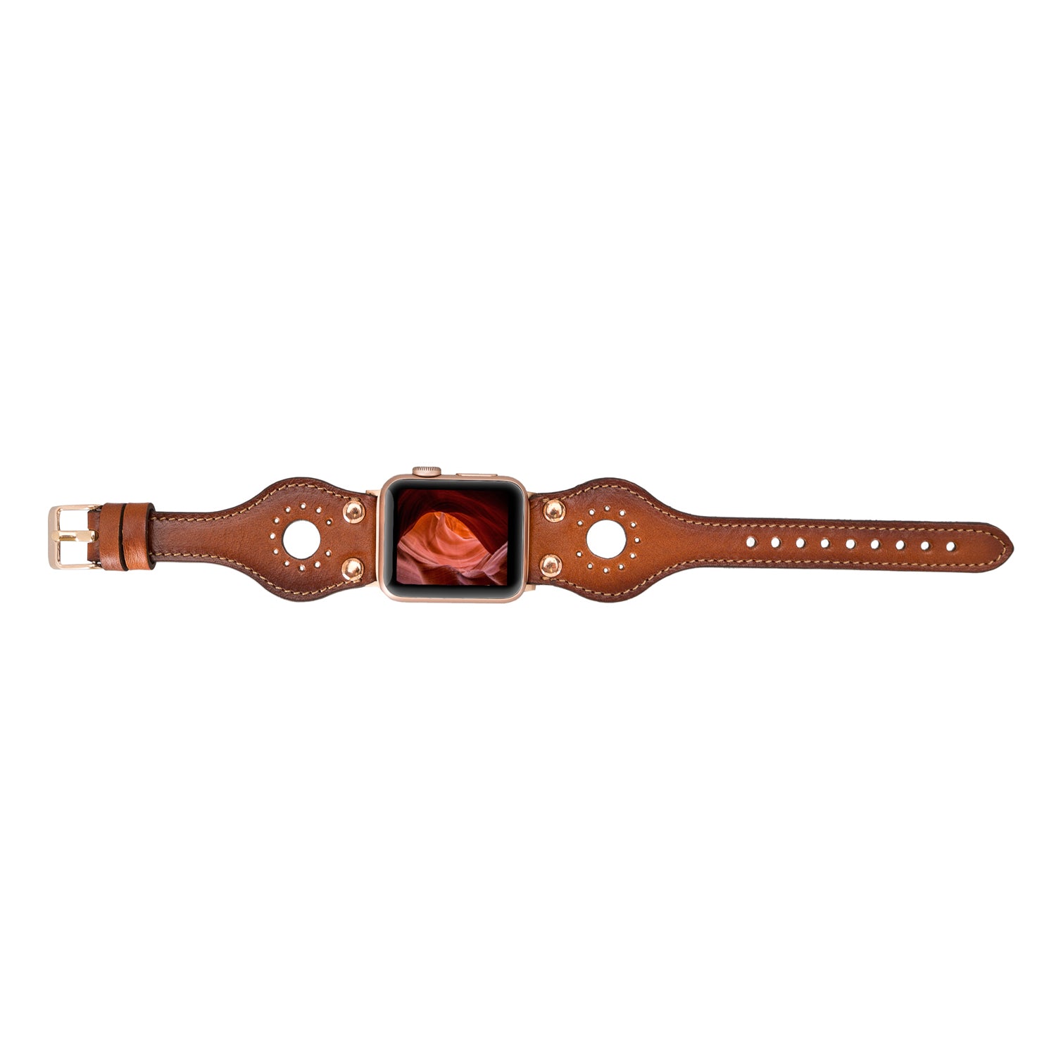 RONDA Full Grain Leather Band for Apple Watch - EFEECT BROWN