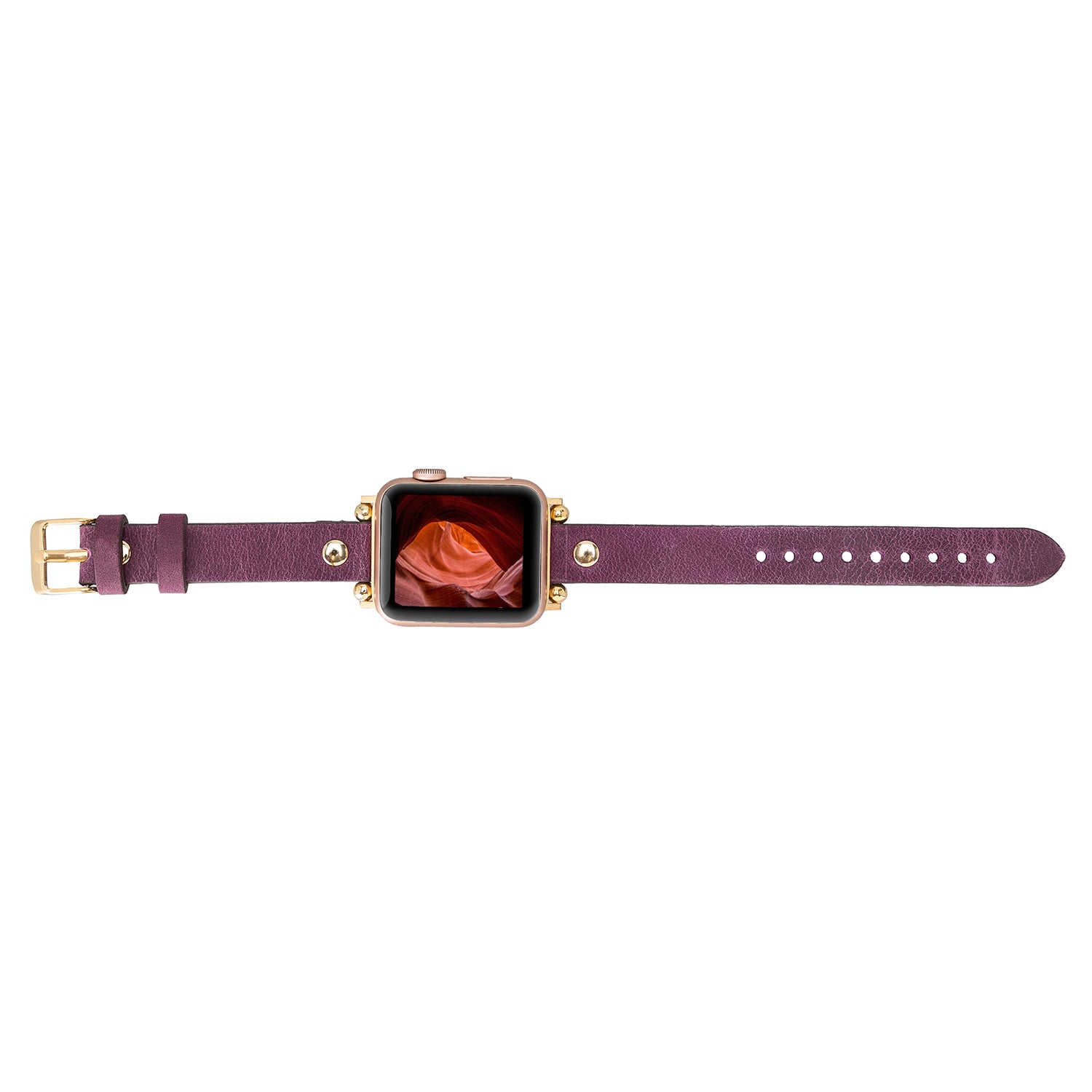 Ferro Strap - Full Grain Leather Band for Apple Watch - PURPLE