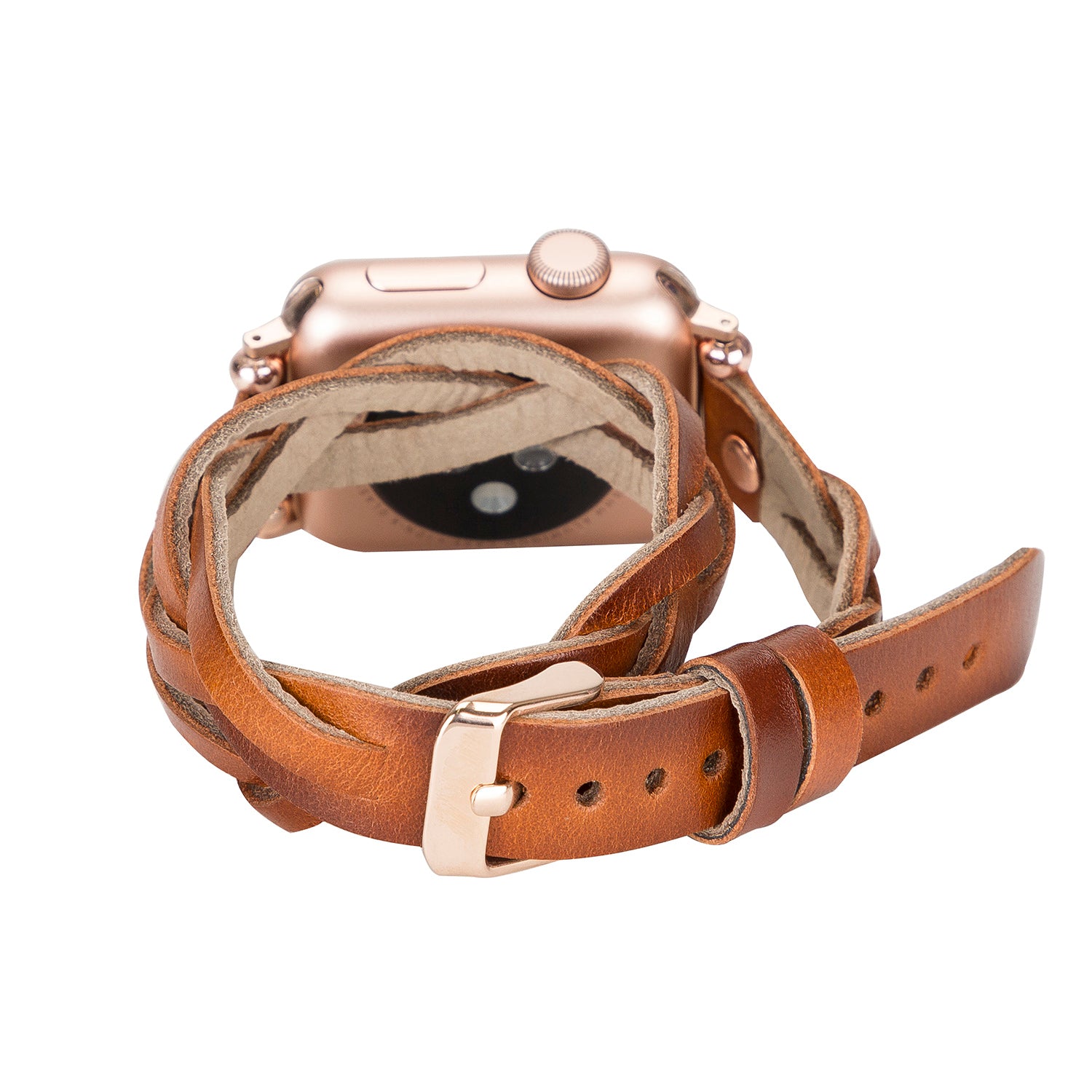 PEGGY Double Tour Strap: Full Grain Leather Band for Apple Watch - EFFECT BROWN