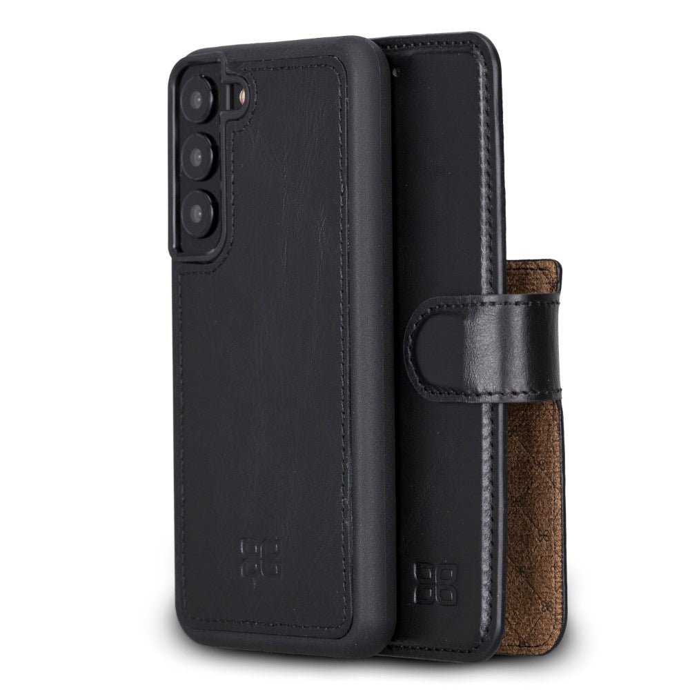 Magic Magnetic Detachable Leather RFID Blocker Wallet Case for Samsung Galaxy S22 Plus (6.6") - BLACK