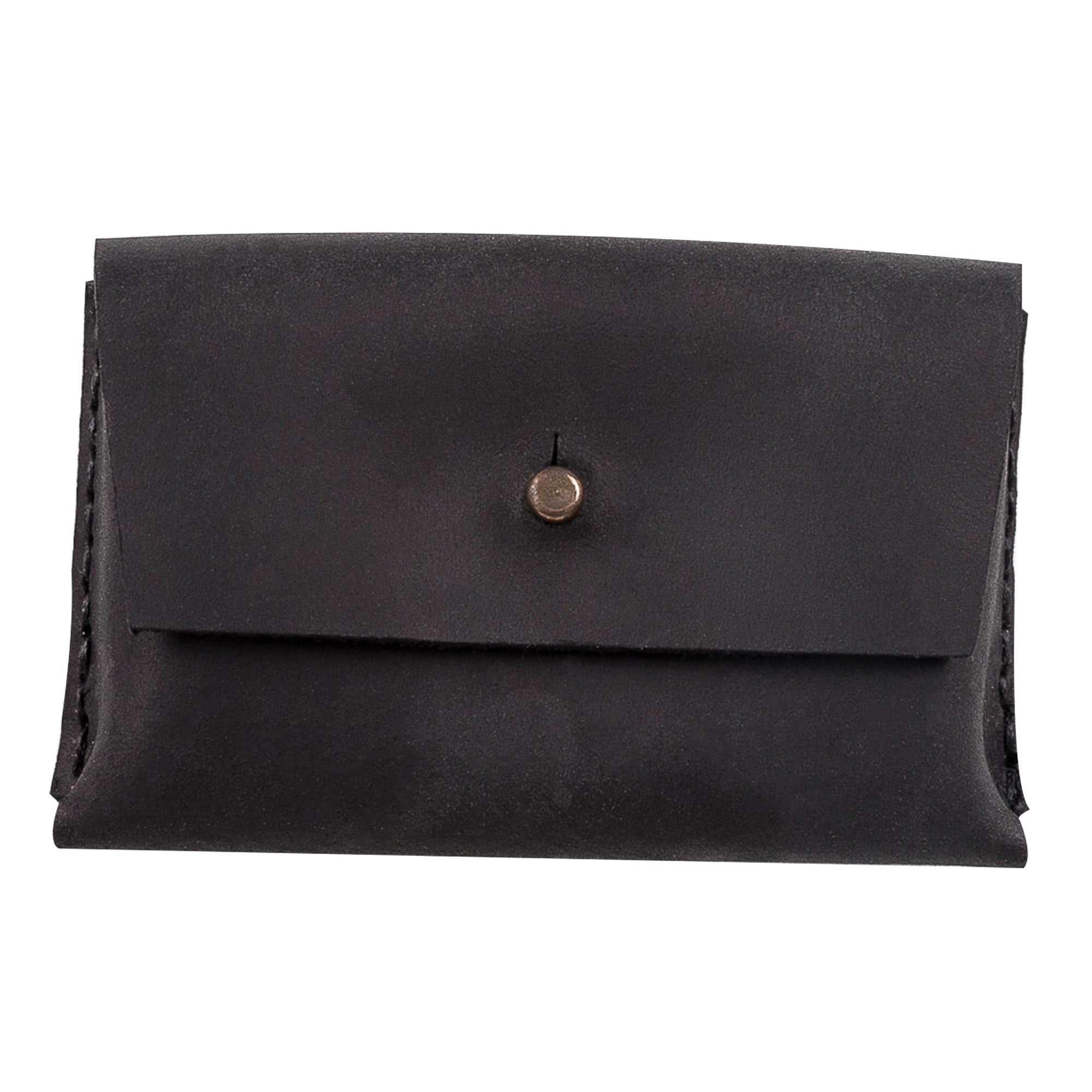 Dione Leather Business Card Holder - BLACK - saracleather