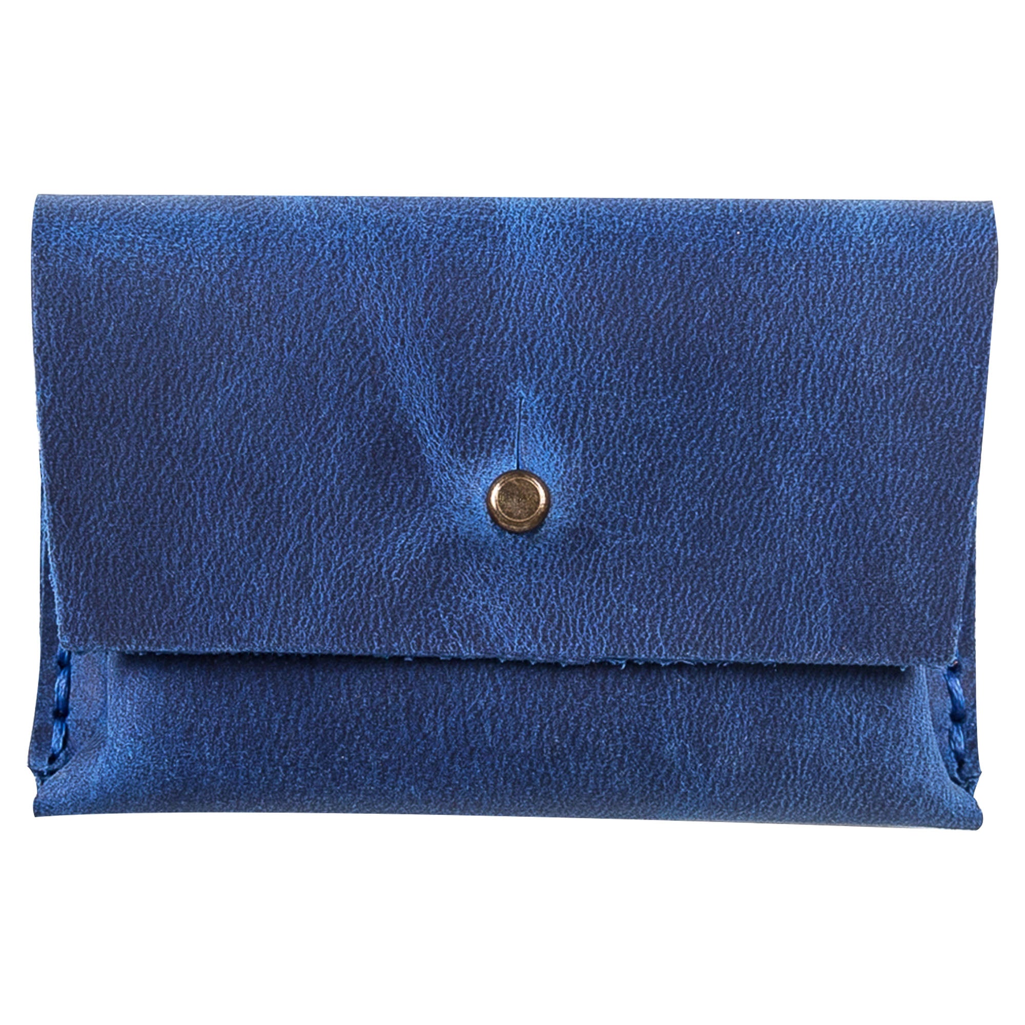 Dione Leather Business Card Holder - BLUE - saracleather