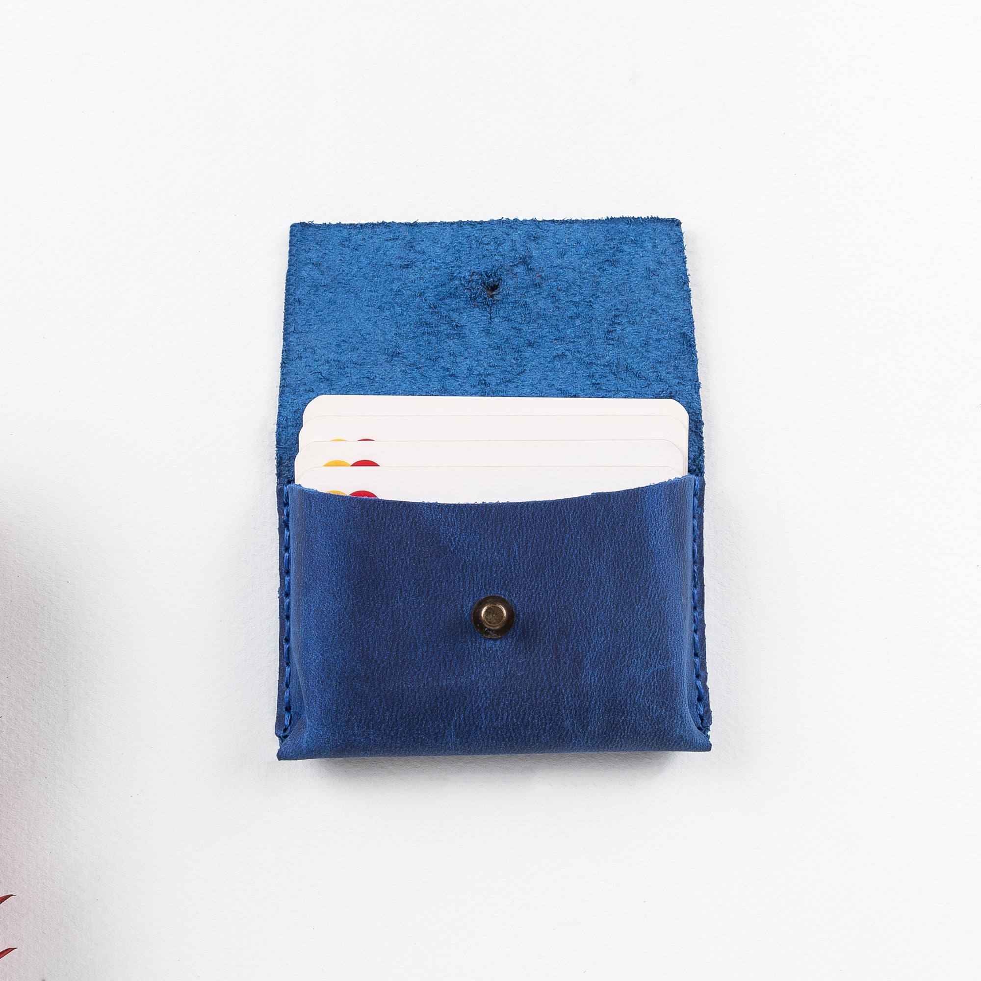 Dione Leather Business Card Holder - BLUE - saracleather