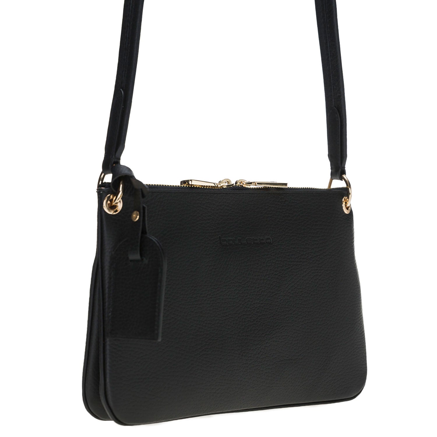 Jane Leather Handbag - FLOATER BLACK - saracleather