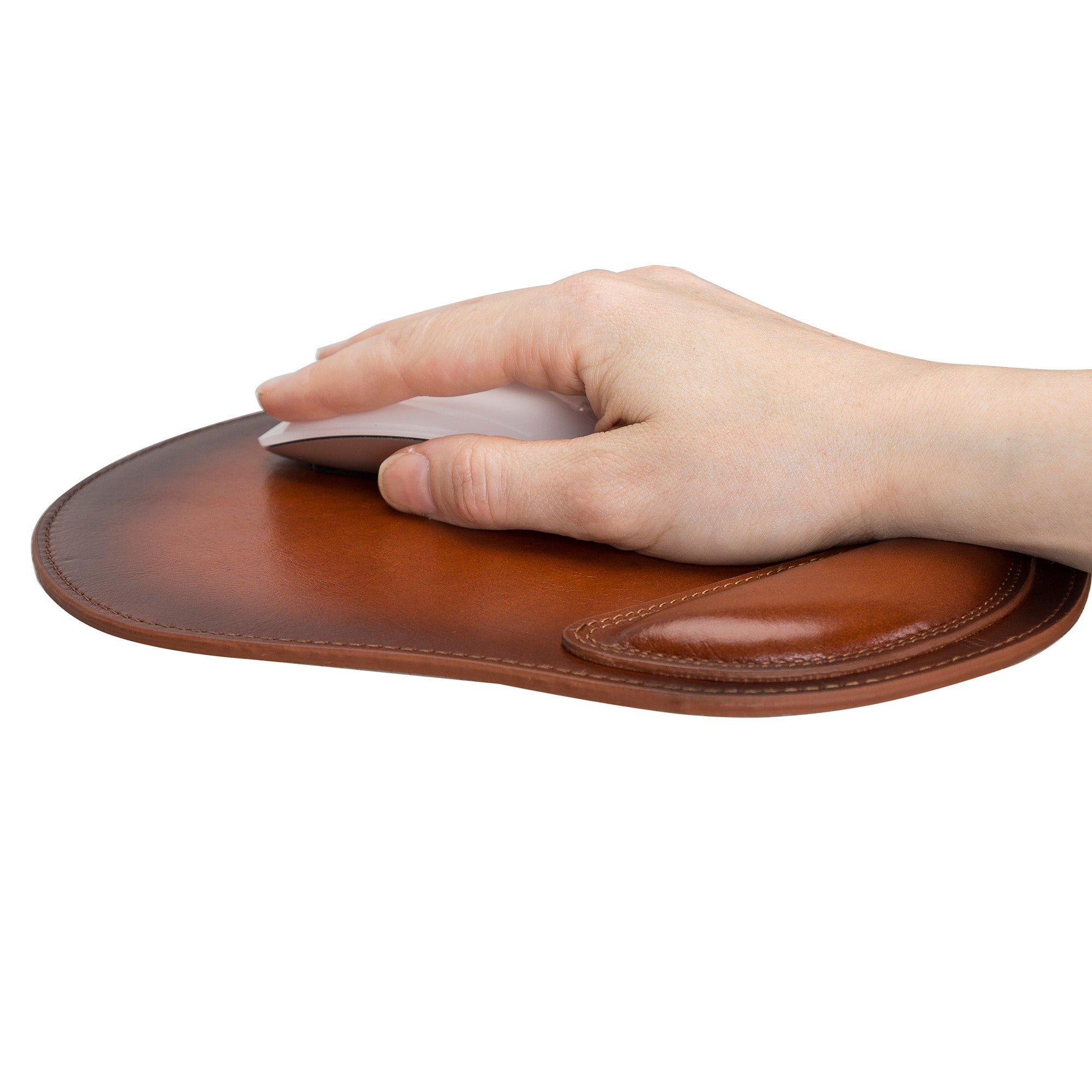 Cushioned Leather Mouse Pad - EFFECT BROWN - saracleather