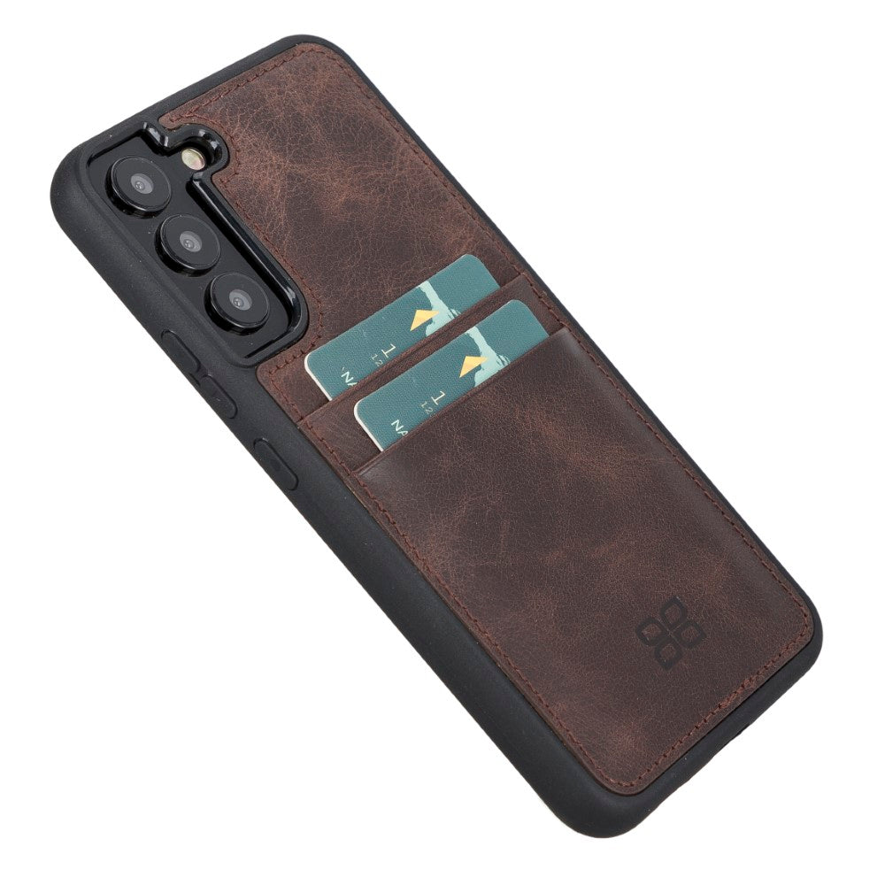 Flex Cover Leather Back Case with Card Holder for Samsung Galaxy S22 (6.1") - BROWN