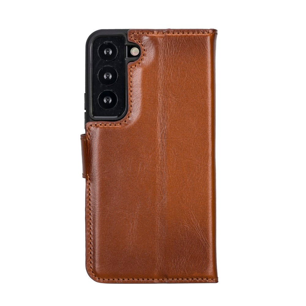 Magic Magnetic Detachable Leather RFID Blocker Wallet Case for Samsung Galaxy S22 Plus (6.6") - EFFECT TAN