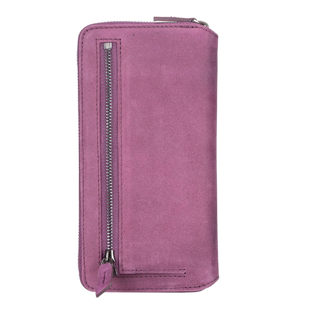 Pouch Magnetic Detachable Leather Wallet Case with RFID for Samsung Galaxy S22 Plus (6.6") - PURPLE