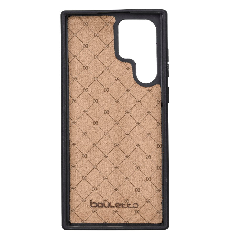 Flex Cover Leather Back Case with Card Holder for Samsung Galaxy S22 Ultra (6.8") - BROWN