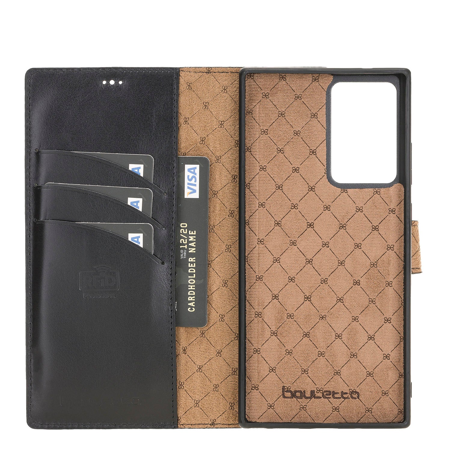 Magic Magnetic Detachable Leather Wallet Case with RFID for Samsung Galaxy Note 20 Ultra 5G (6.9") - BLACK - saracleather