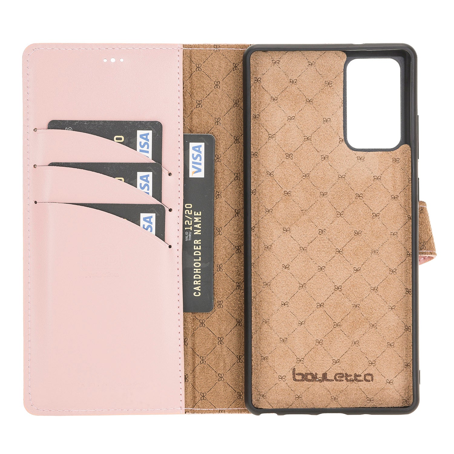 Magic Magnetic Detachable Leather Wallet Case with RFID for Samsung Galaxy Note 20 / Note 20 5G (6.7") - PINK - saracleather