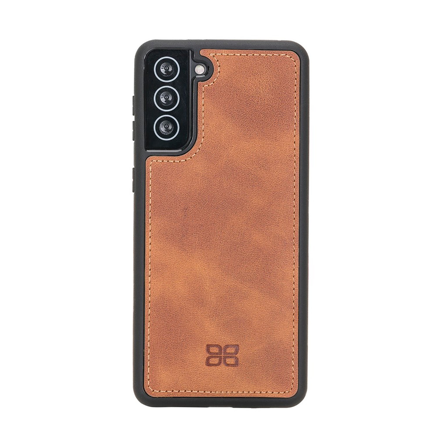 Pouch Magnetic Detachable Leather Wallet Case with RFID for Samsung Galaxy S21 Plus 5G (6.7") - TAN - saracleather